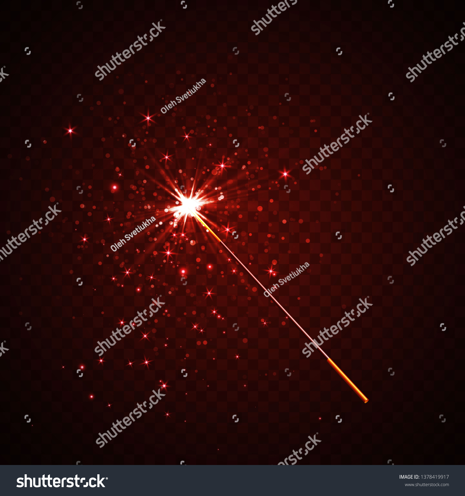 Magic Wand Isolated On Black Transparent Stock Vector (Royalty Free