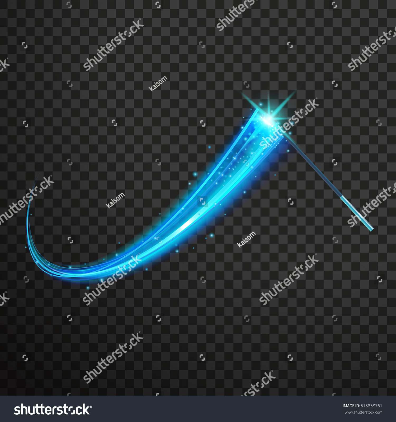 Magic Wand Magical Sparkle Glitter Trail Stock Vector (Royalty Free ...