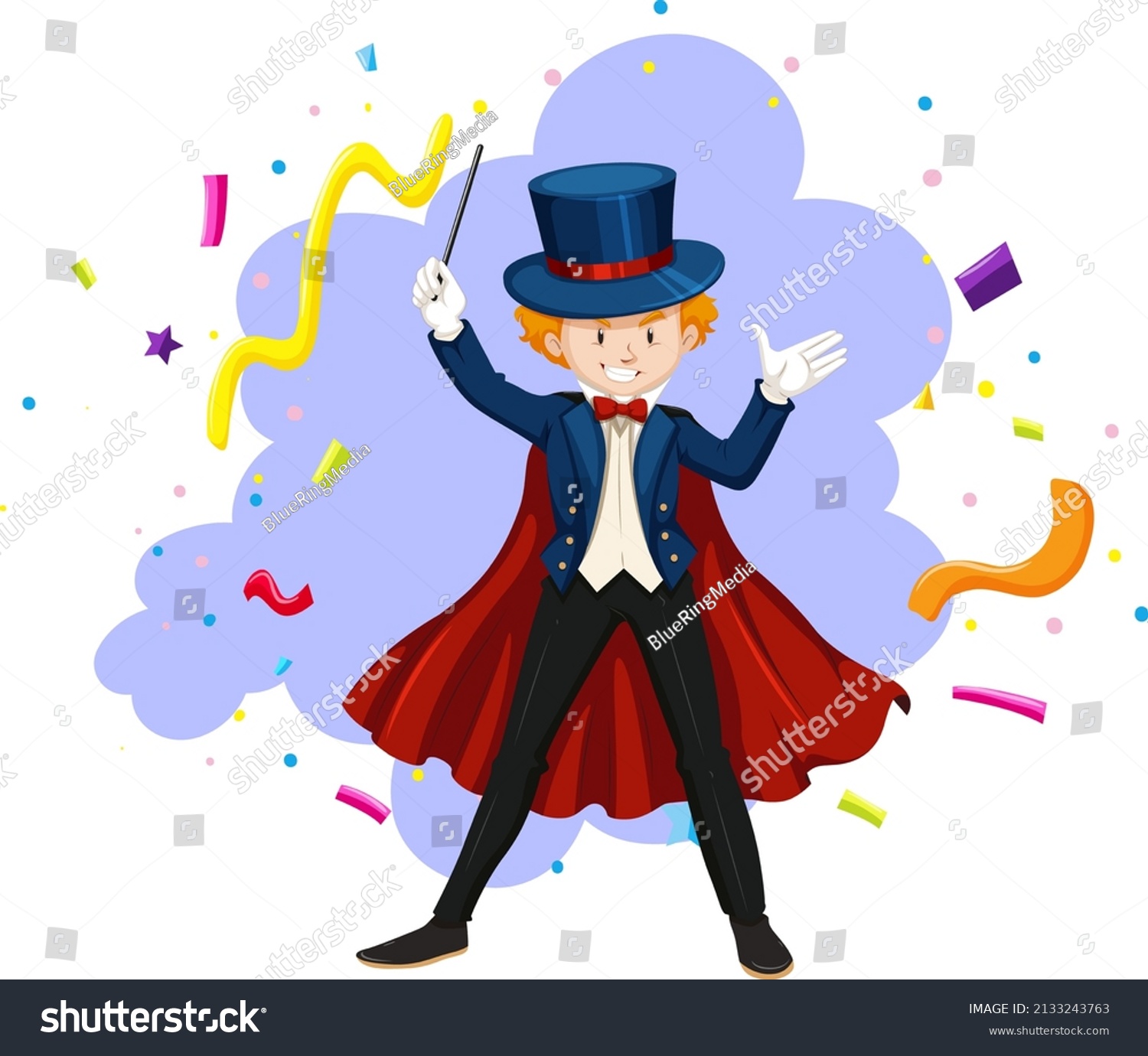 Magician Costume Magic Wand Illustration Stock Vector (Royalty Free ...