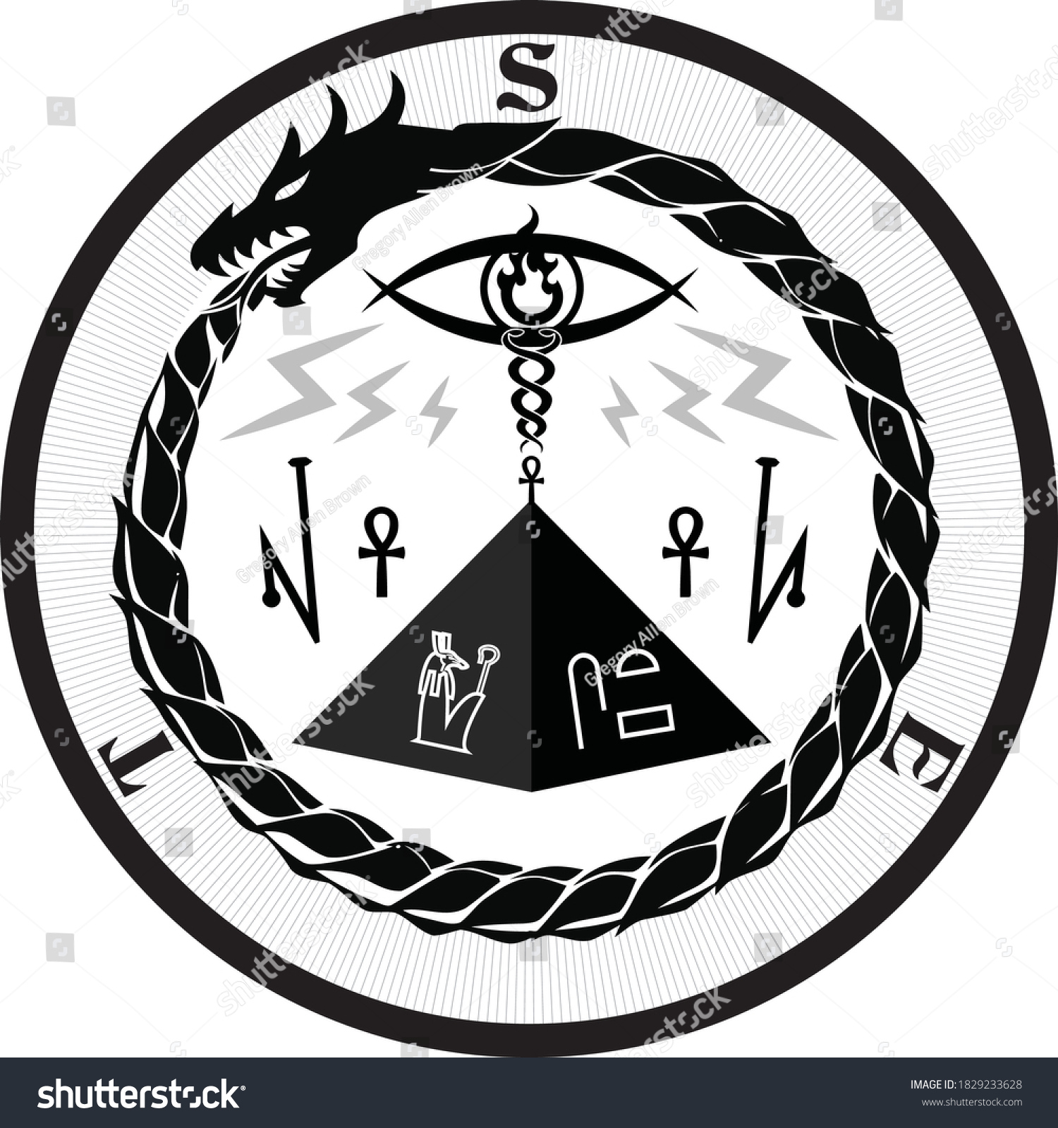 Magickal Seal Egyptian God Set Seth Stock Vector Royalty Free 1829233628 Shutterstock