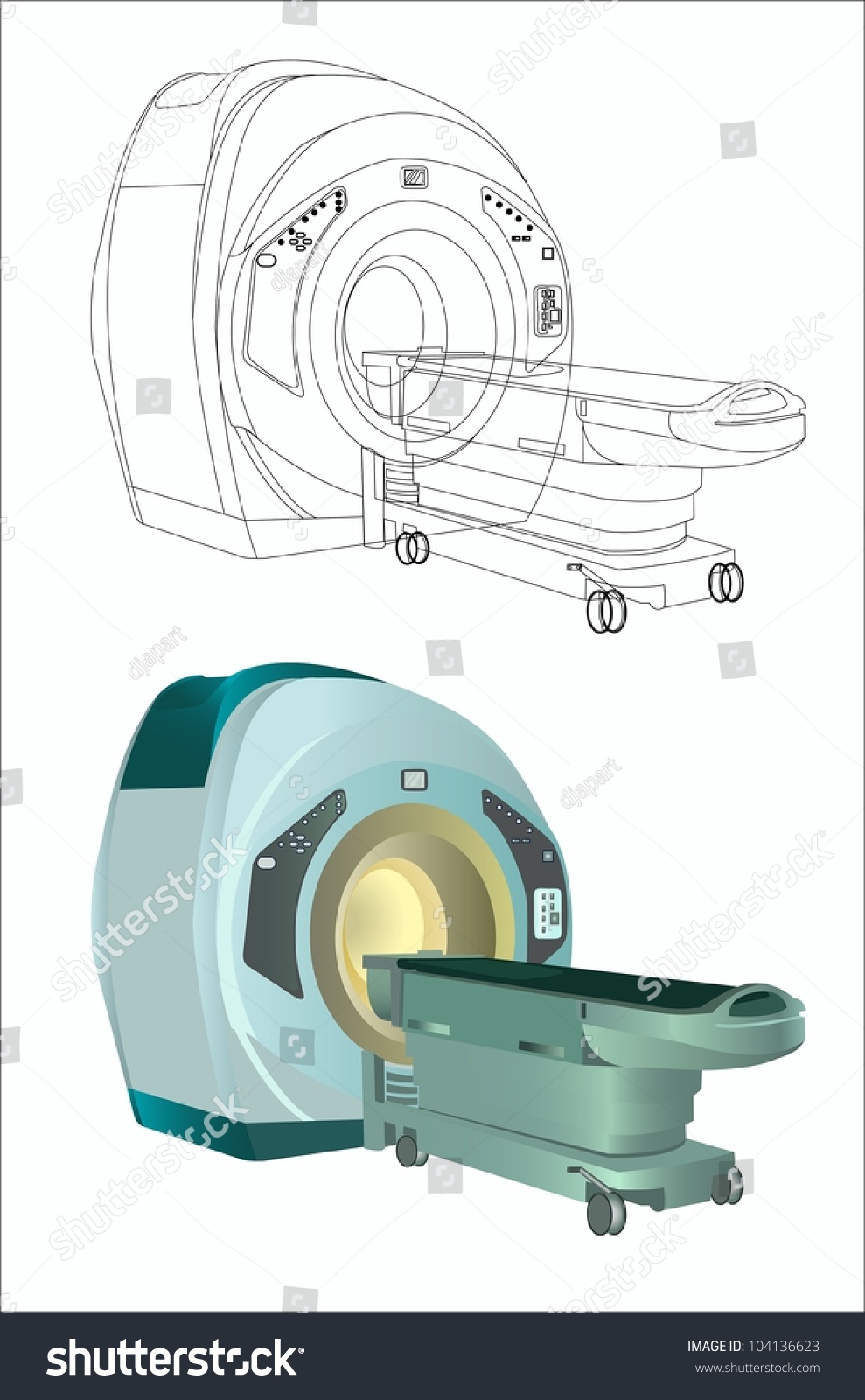 SVG of Magnetic resonance imaging with outline version isolated on white svg