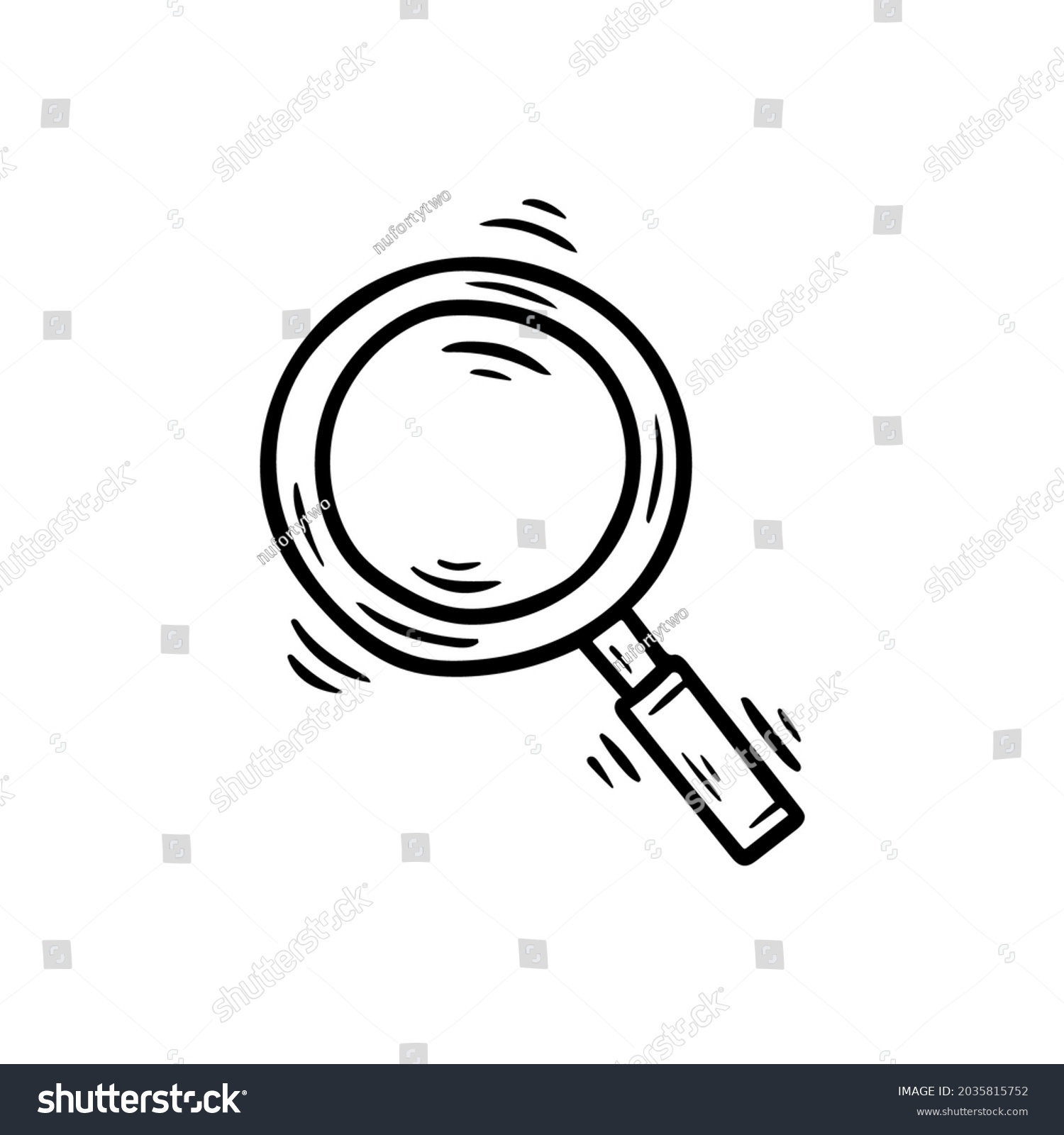 Magnifying Glass Hand Drawn Doodle Sketch Stock Vector Royalty Free 2035815752 3109