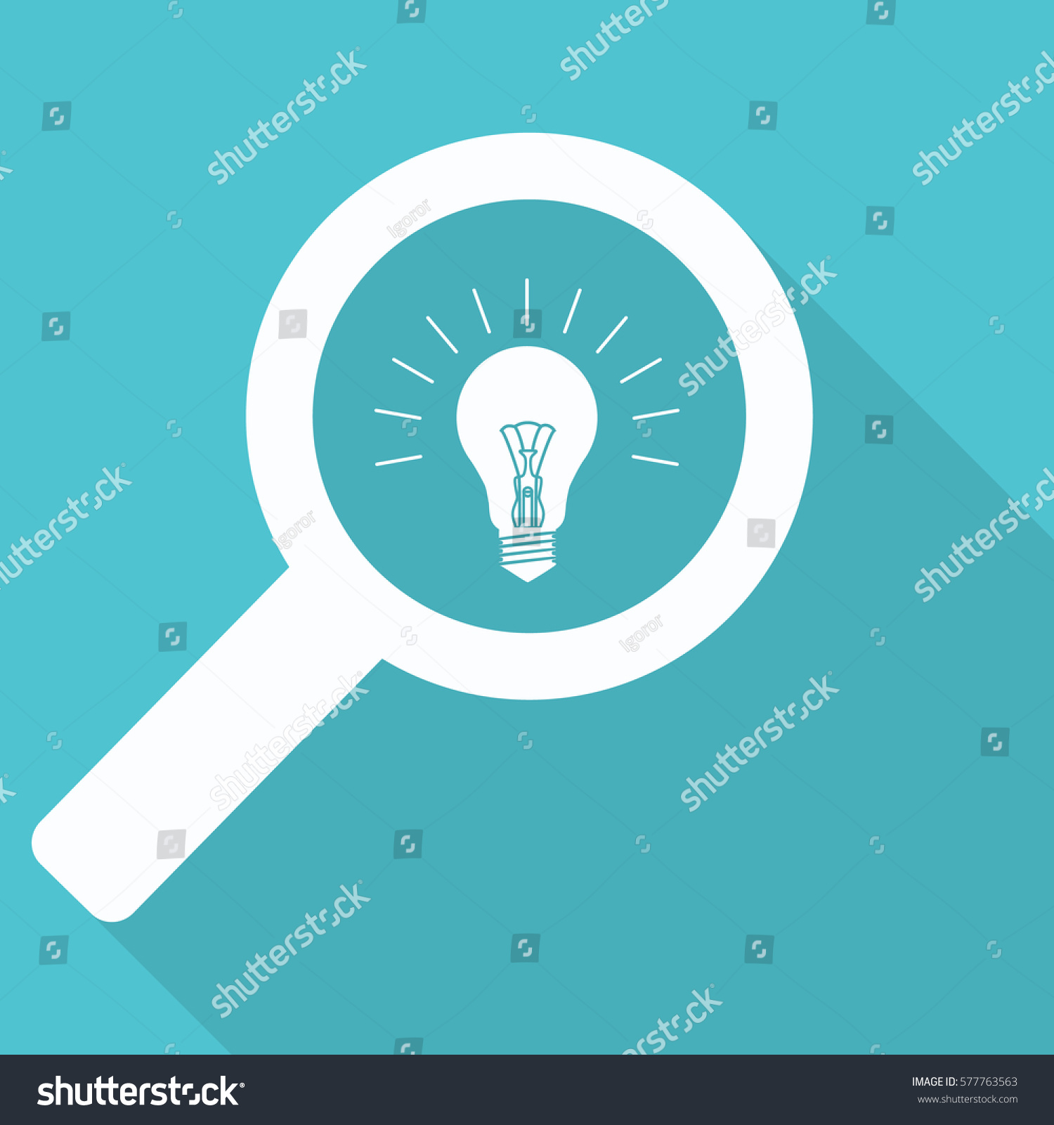 Magnifying Glass Idea Icon Stock Vector (Royalty Free) 577763563 ...