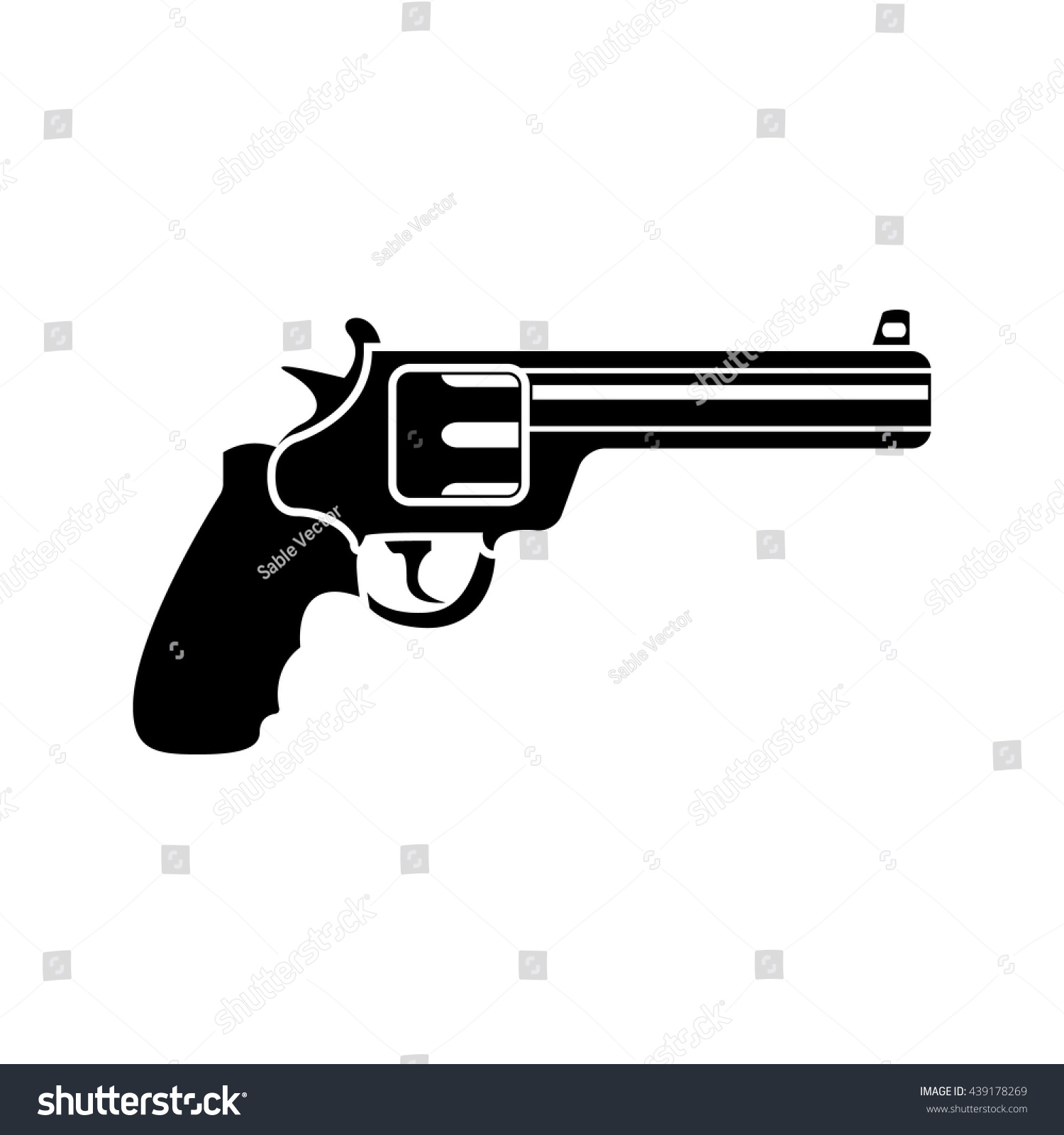 Magnum Revolver Black Simple Icon Vector Stock Vector 439178269 ...