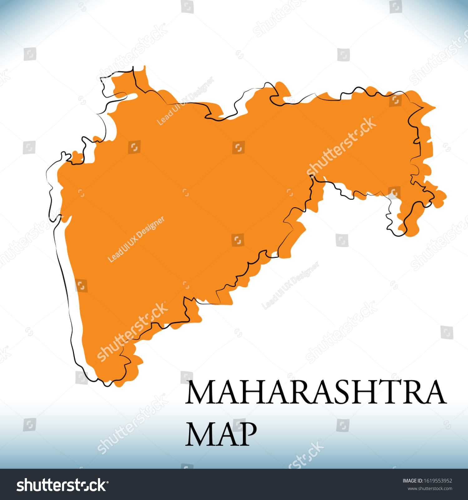 Maharashtra Map Vector Illustration Stock Vector (Royalty Free) 1619553952