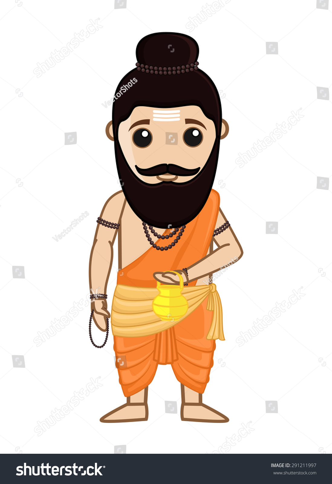 Maharishi Vishvamitra Indian Saint Character Stock Vector (Royalty Free ...