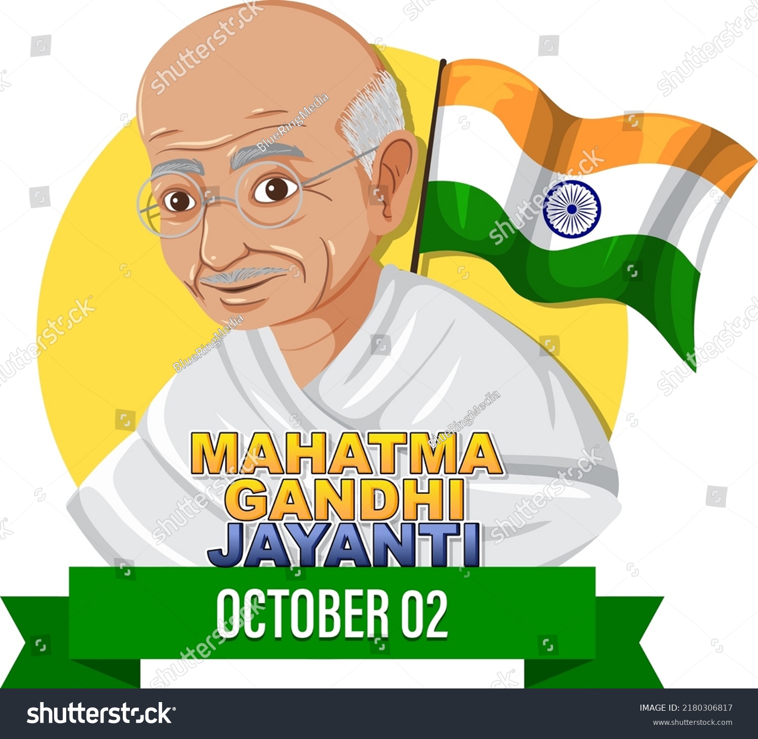 Mahatma Gandhi Day October 2 Banner Stock Vector (royalty Free 