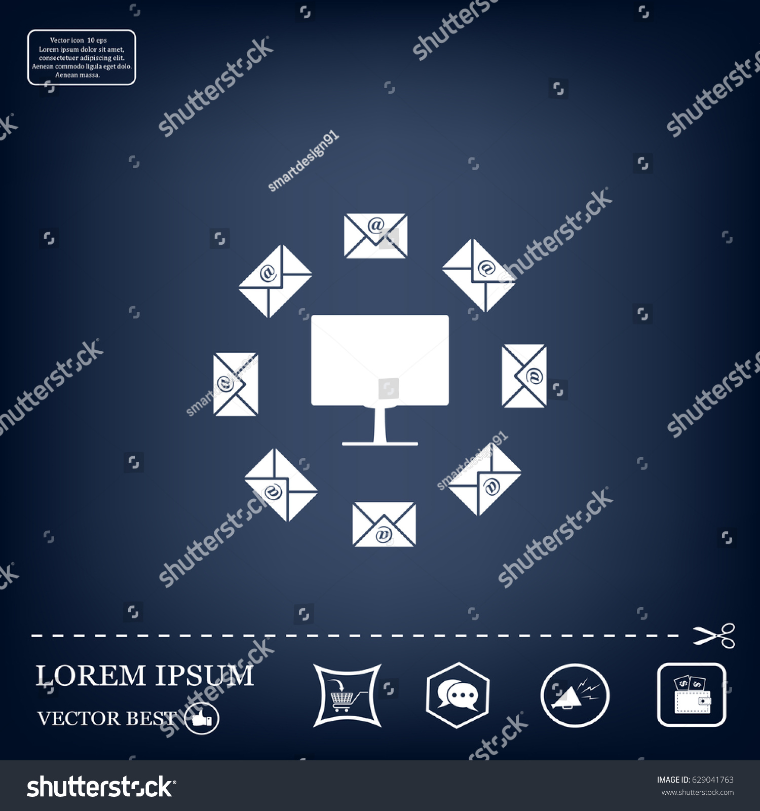 Vector Images Email Computer Mail Computer Vector Illustration Stock Vector (Royalty Free) 629041763 ...