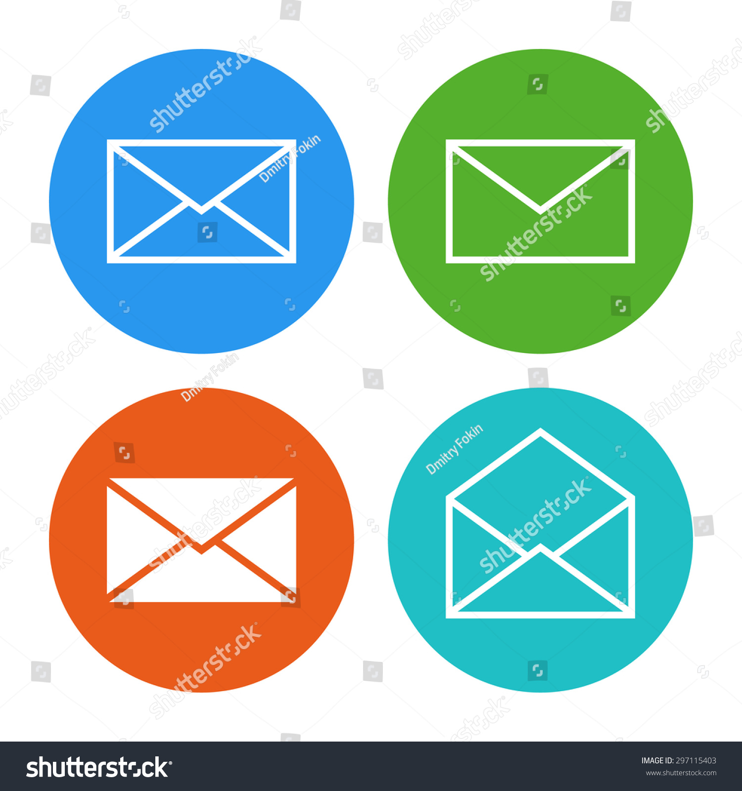 Circle Color Diagram Set In Flat Design Style Vector Stock Vector