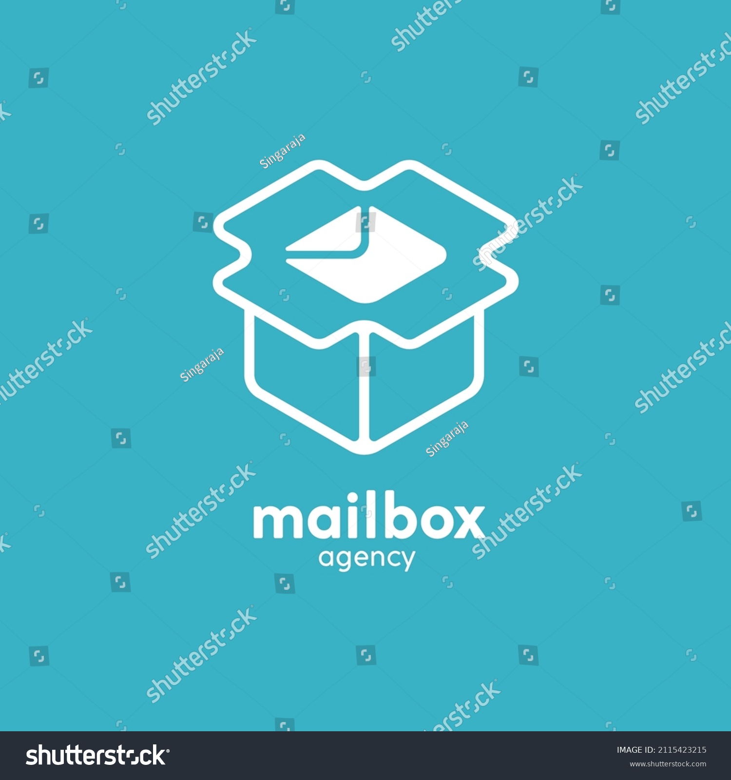 Mailbox Logo Design Template Vector Illustration Stock Vector (Royalty