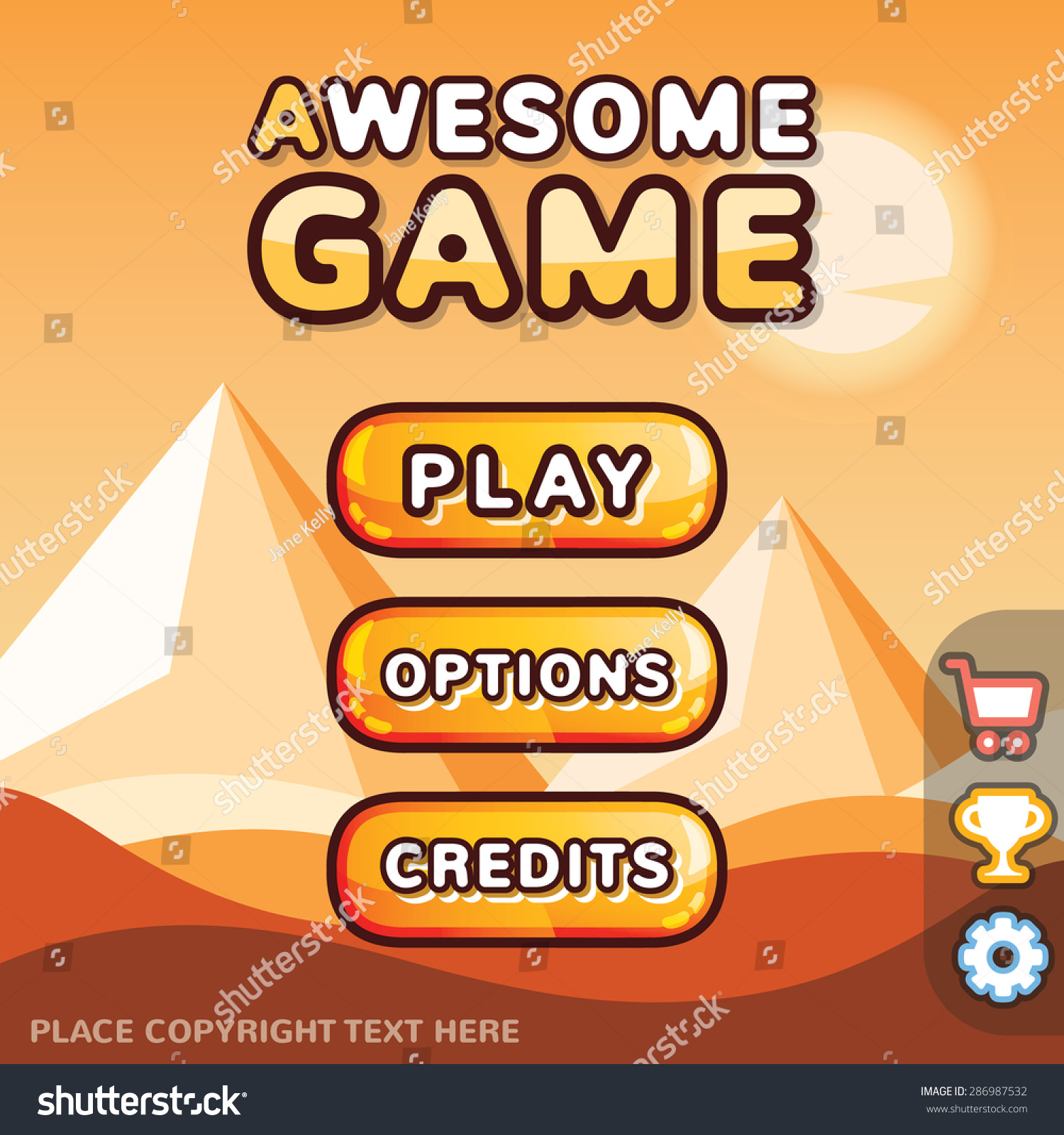 Main Menu Game Interface Kit Creative Stock Vector 286987532 - Shutterstock