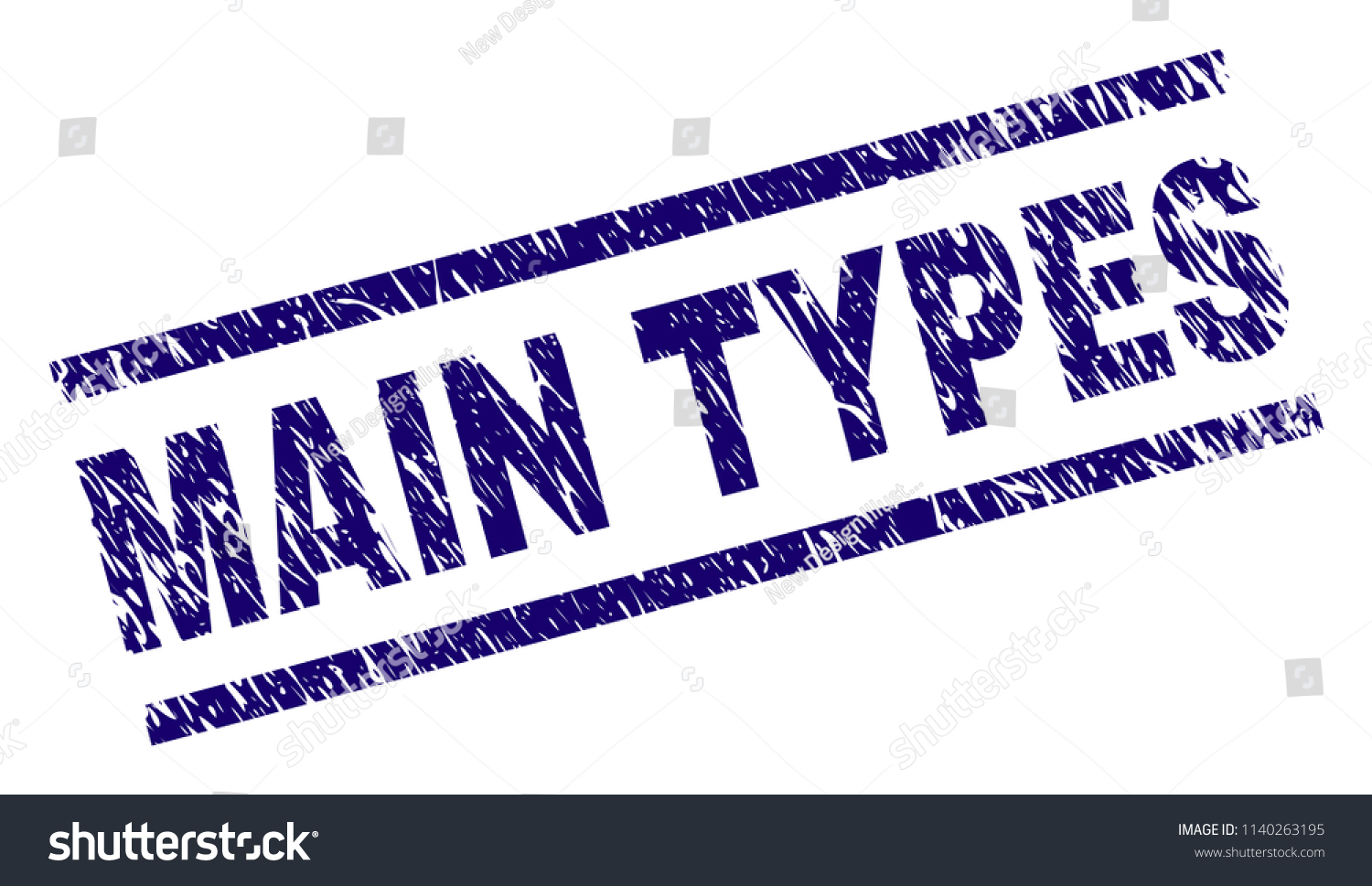 Main Types Stamp Seal Watermark Scratced Stock Vector (Royalty Free