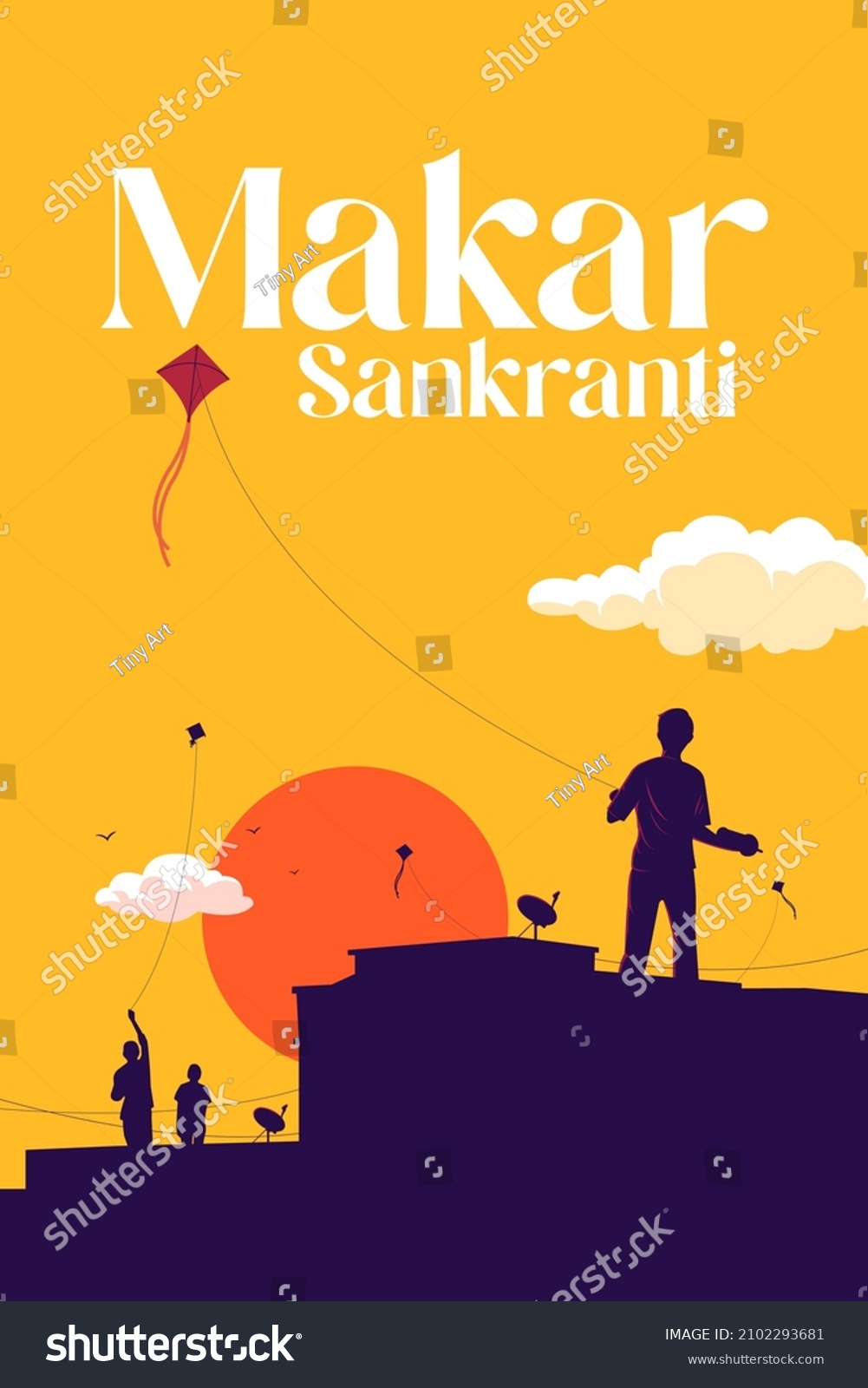 SVG of Makar Sankranti Indian Kite festival design template svg