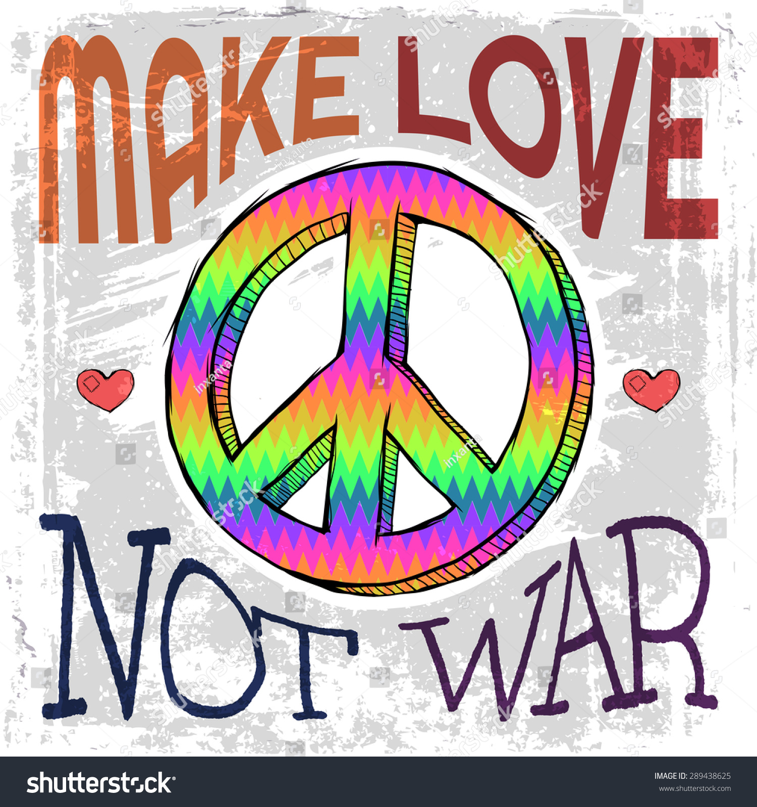 Make Love Not War Hippie Style Stock Vector Royalty Free