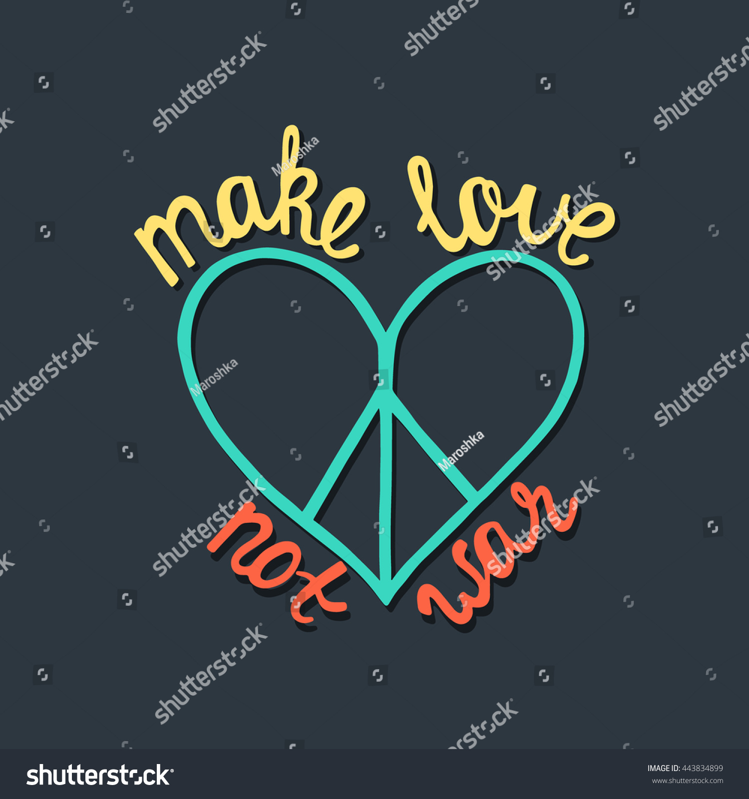 Make Love Not War Inspirational Quote Stock Vector Royalty Free
