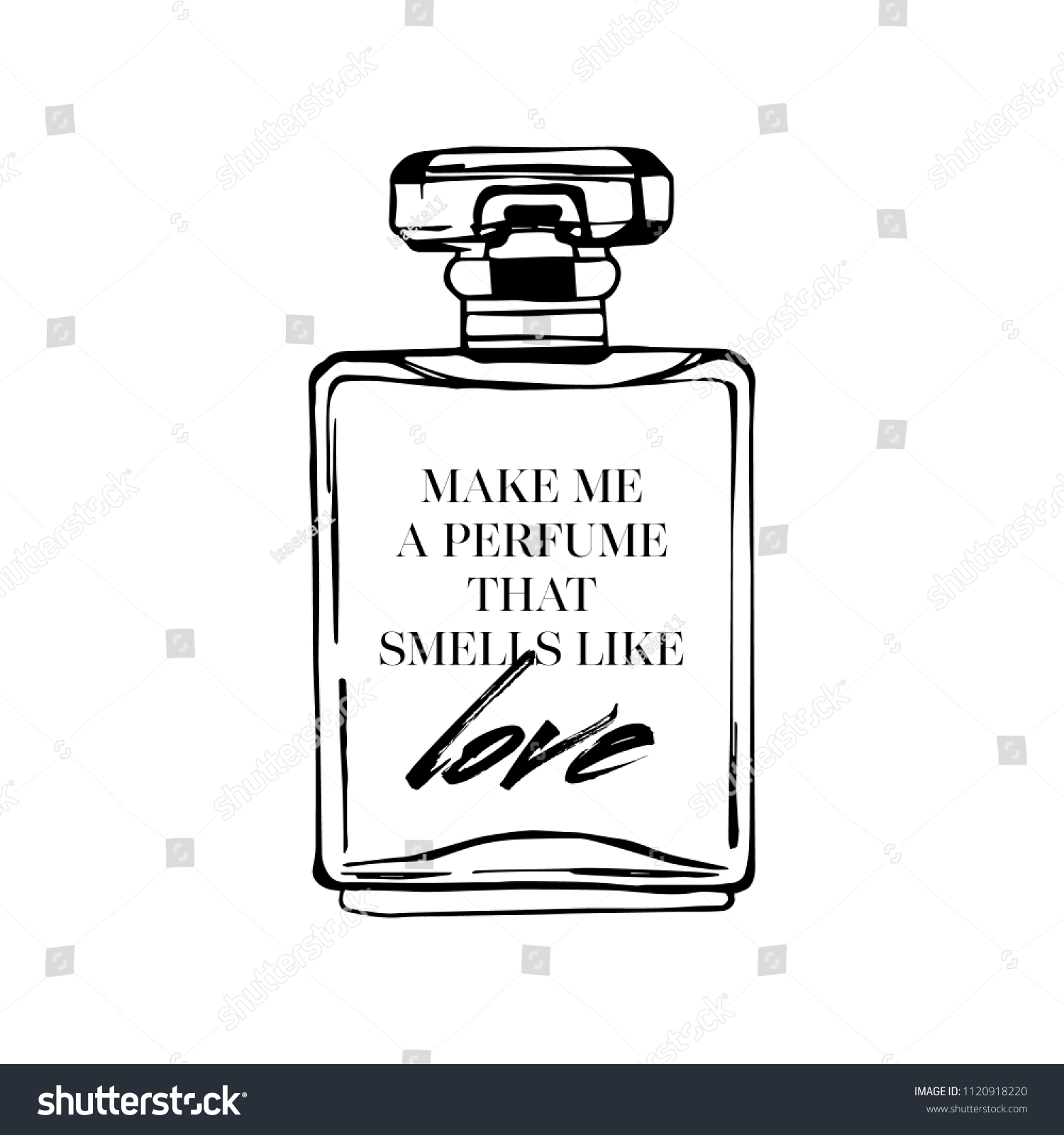 SVG of make me a perfume that smells like love. Motivational fashion quotes set with hand draw perfume paris. T-shirt printing design, typography graphics. svg
