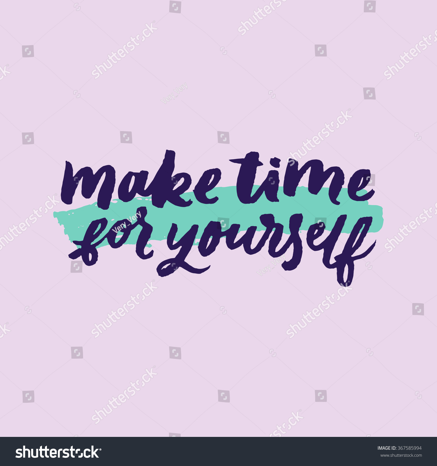 Make Time Yourself Inspirational Motivational Quotes Stock Vector ...