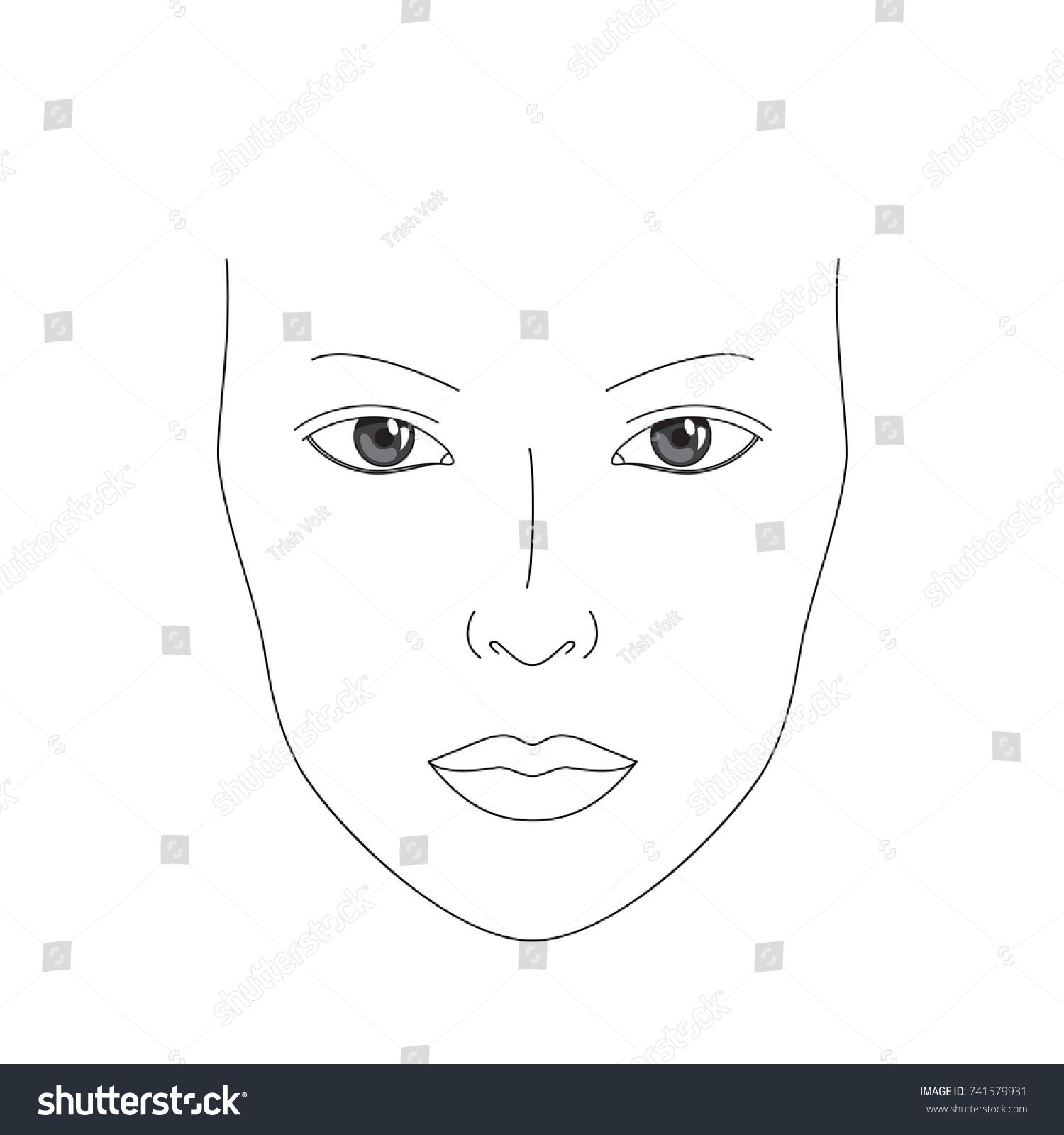 Make Chart Face Chart Realistic Female Stock Vector