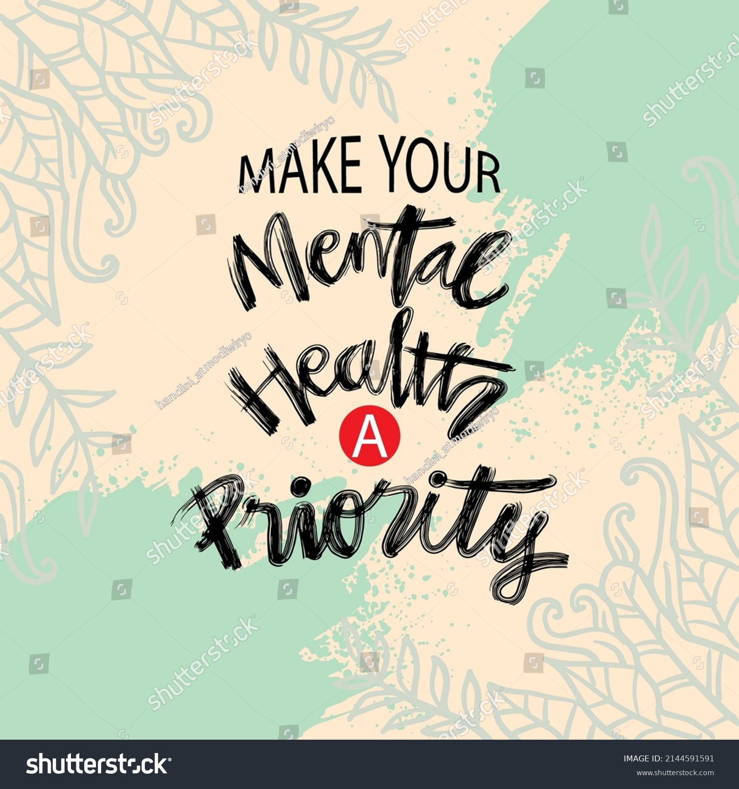 Make Your Mental Health Priority Poster Stock Vector (Royalty Free ...