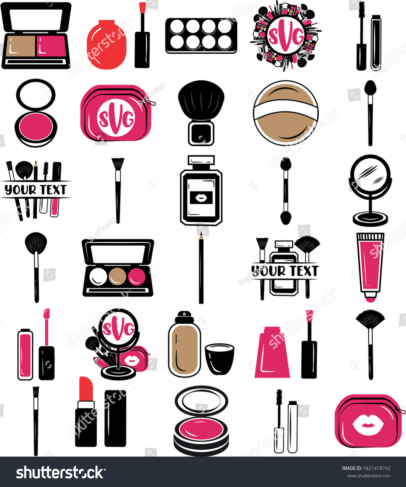 Download Makeup Tools Svg Vector Bundle Stock Vector Royalty Free 1821418742