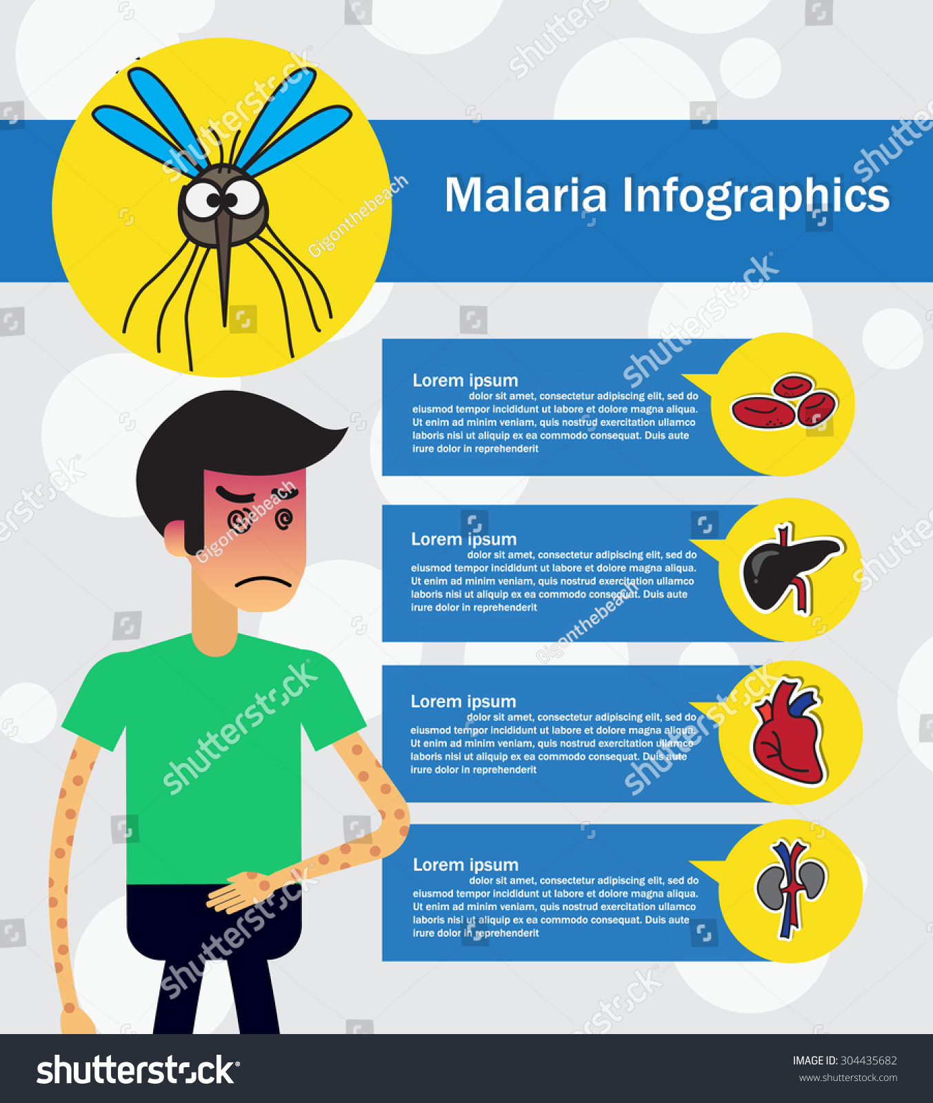 Malaria Concept Stock Vector Illustration 304435682 : Shutterstock