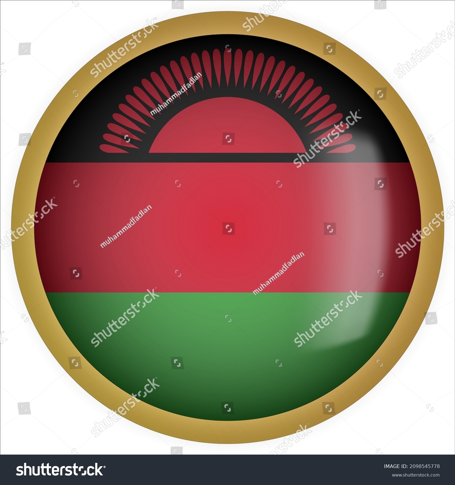 Malawi 3d Rounded Flag Button Icon Stock Vector (Royalty Free ...