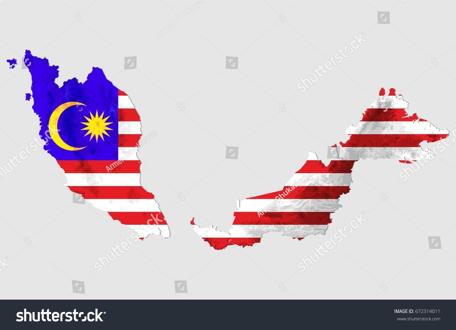 Malaysia Flag Map Stock Vector 672314011 Shutterstock   Stock Vector Malaysia Flag Map 672314011 