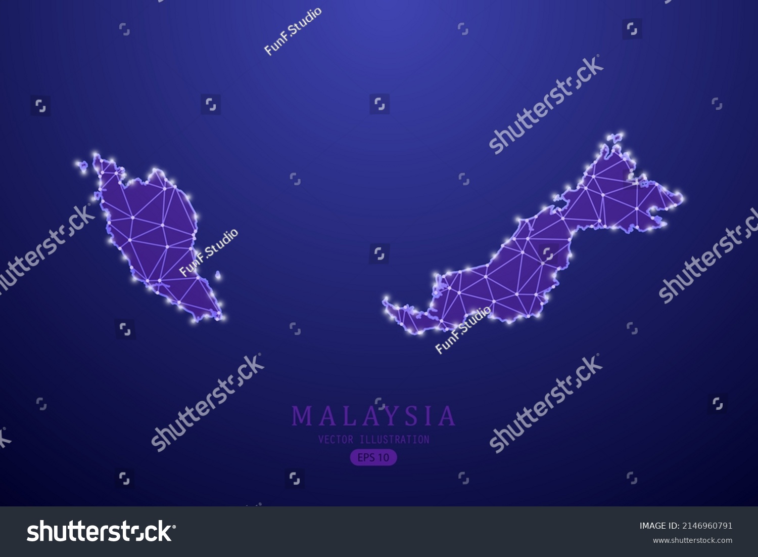Stock Vector Malaysia Map World Map International Vector Template With Purple Mash Line Point Scales And 2146960791 