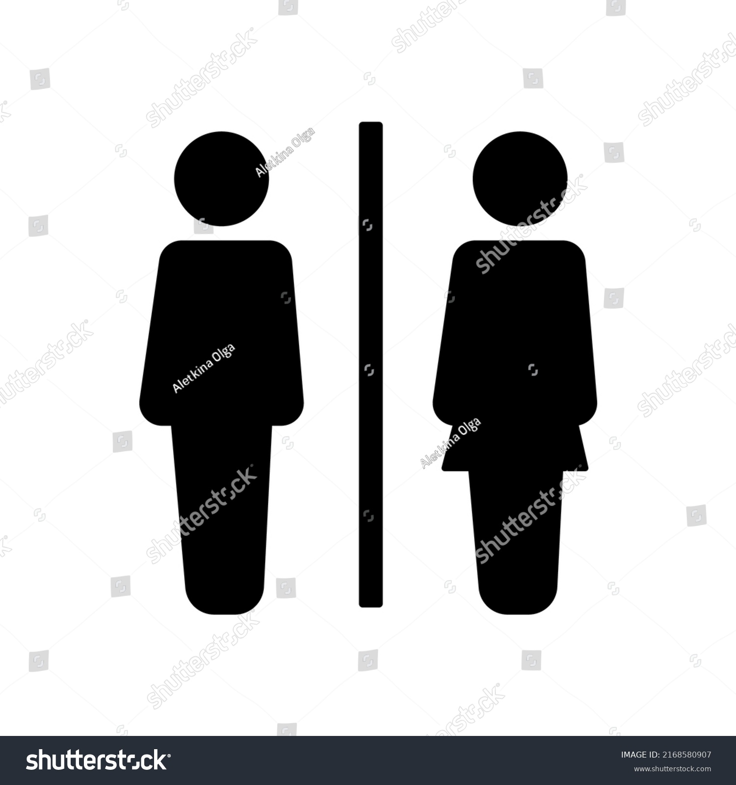 Male Female Bathroom Sign Man Woman Stock Vector Royalty Free