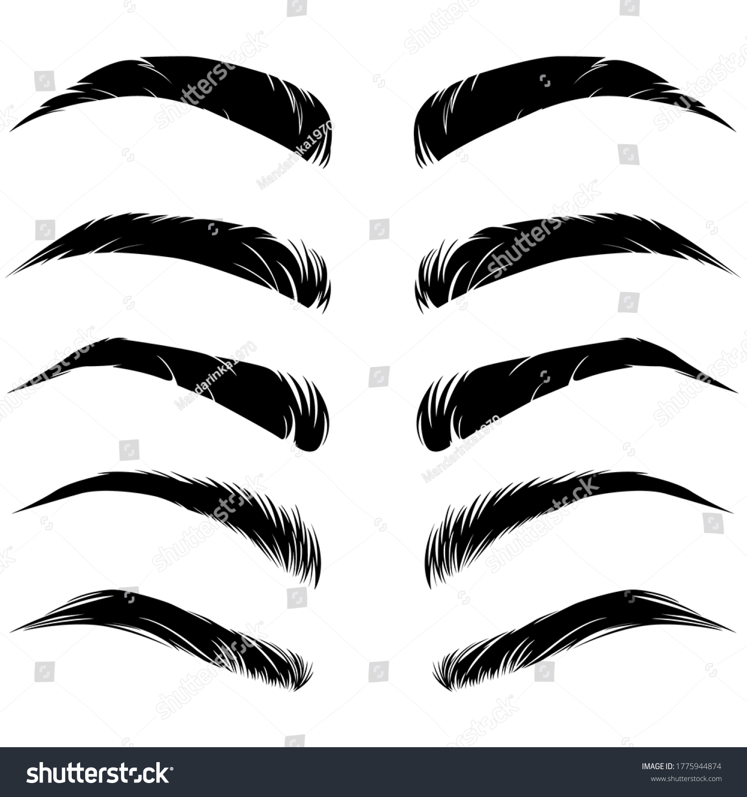 Male Female Eyebrows Different Shapes Types Stock Vector (Royalty Free ...