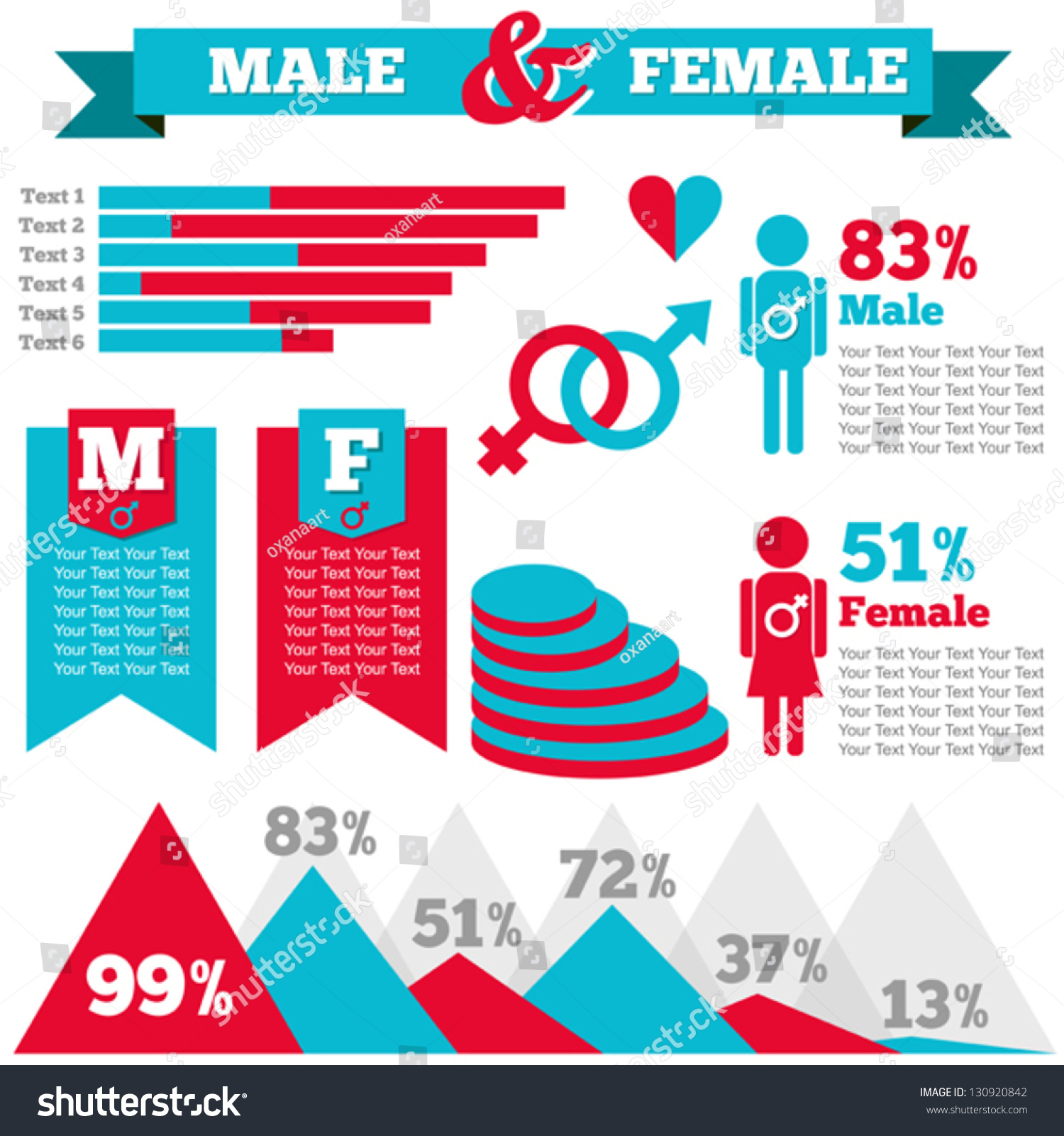 Male Female Infographic Vector Set Editable Stock Vector (Royalty Free ...