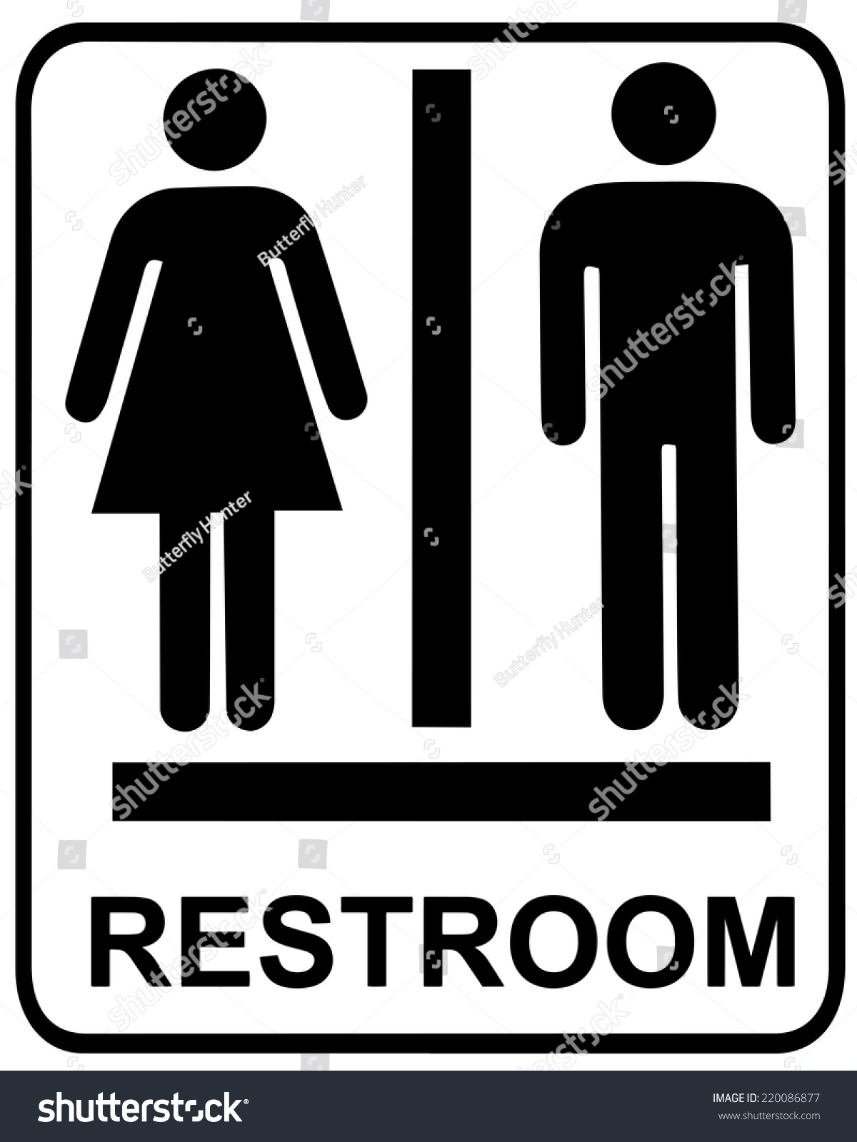 Male Female Restroom Sign Stock Vector 220086877 - Shutterstock