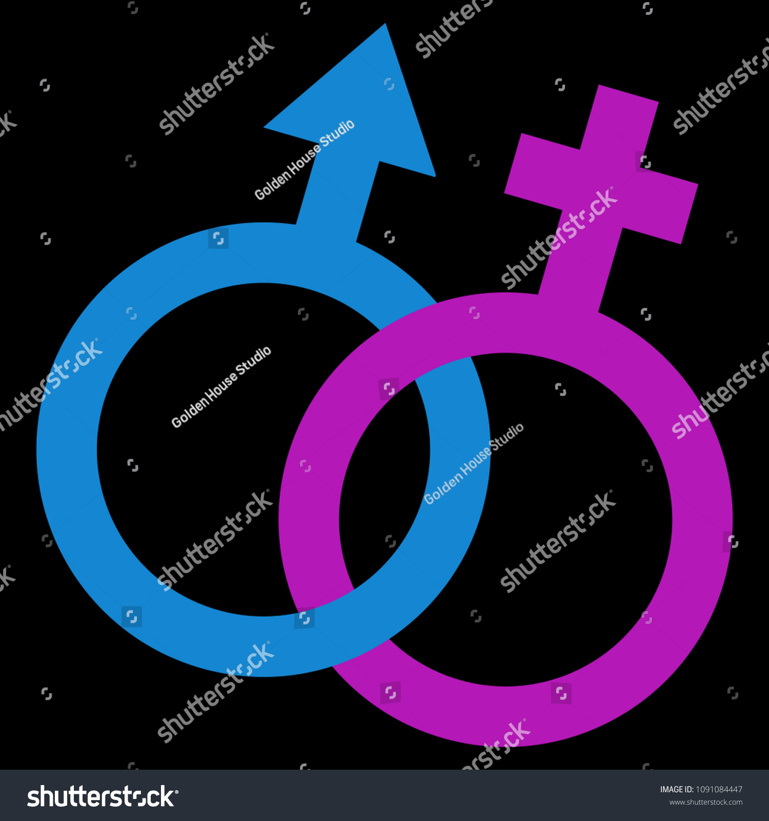 Male Female Sex Symbol Icons Black Stock Vector Royalty Free