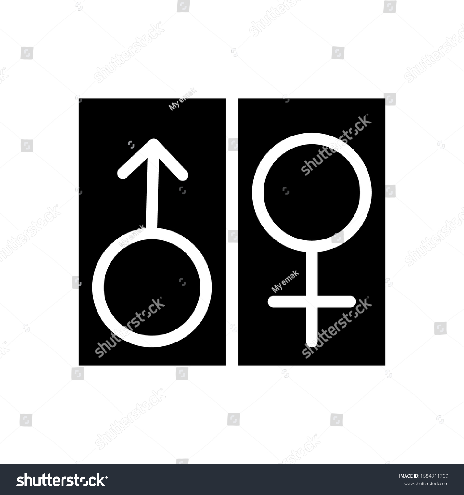 Male Female Sex Symbolsgender Symbol Icons Stock Vector Royalty Free 1684911799