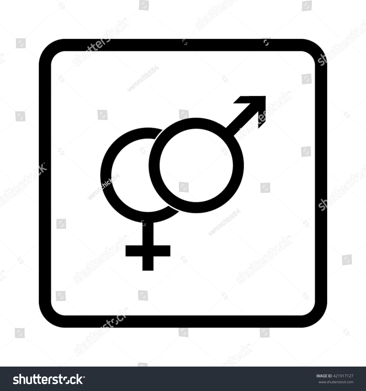 Male Female Symbols Black Vector Icon Stock Vector Royalty Free Shutterstock