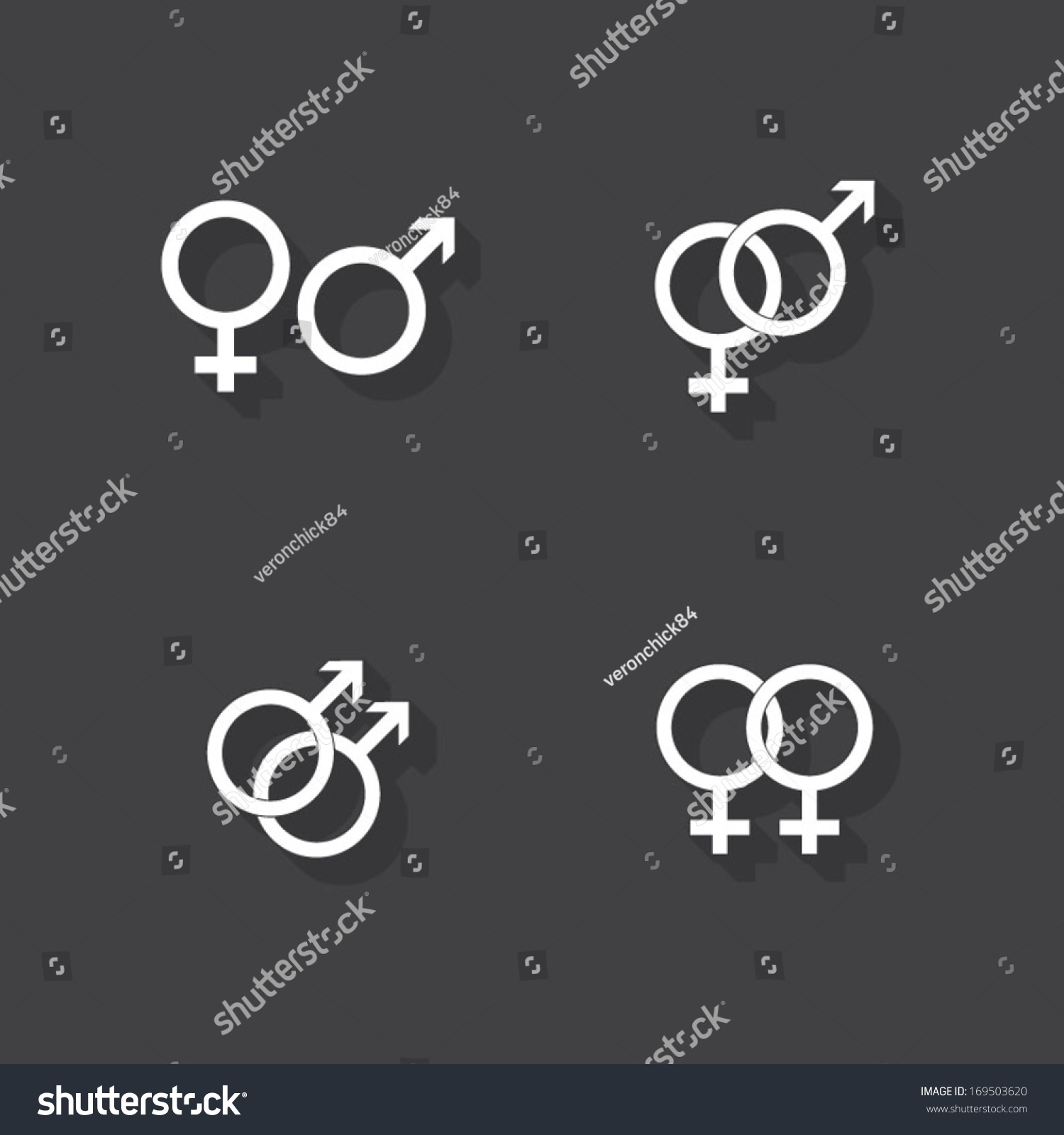 Male Female Symbols Vector เวกเตอร์สต็อก ปลอดค่าลิขสิทธิ์ 169503620