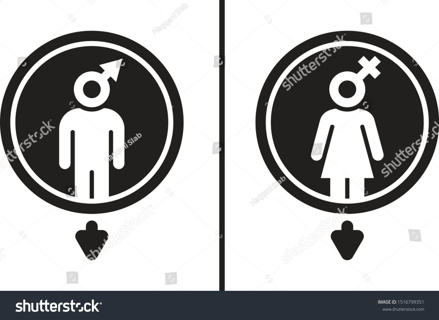 Male Female Toilet Restroom Sign Logo Stock Vector Royalty Free