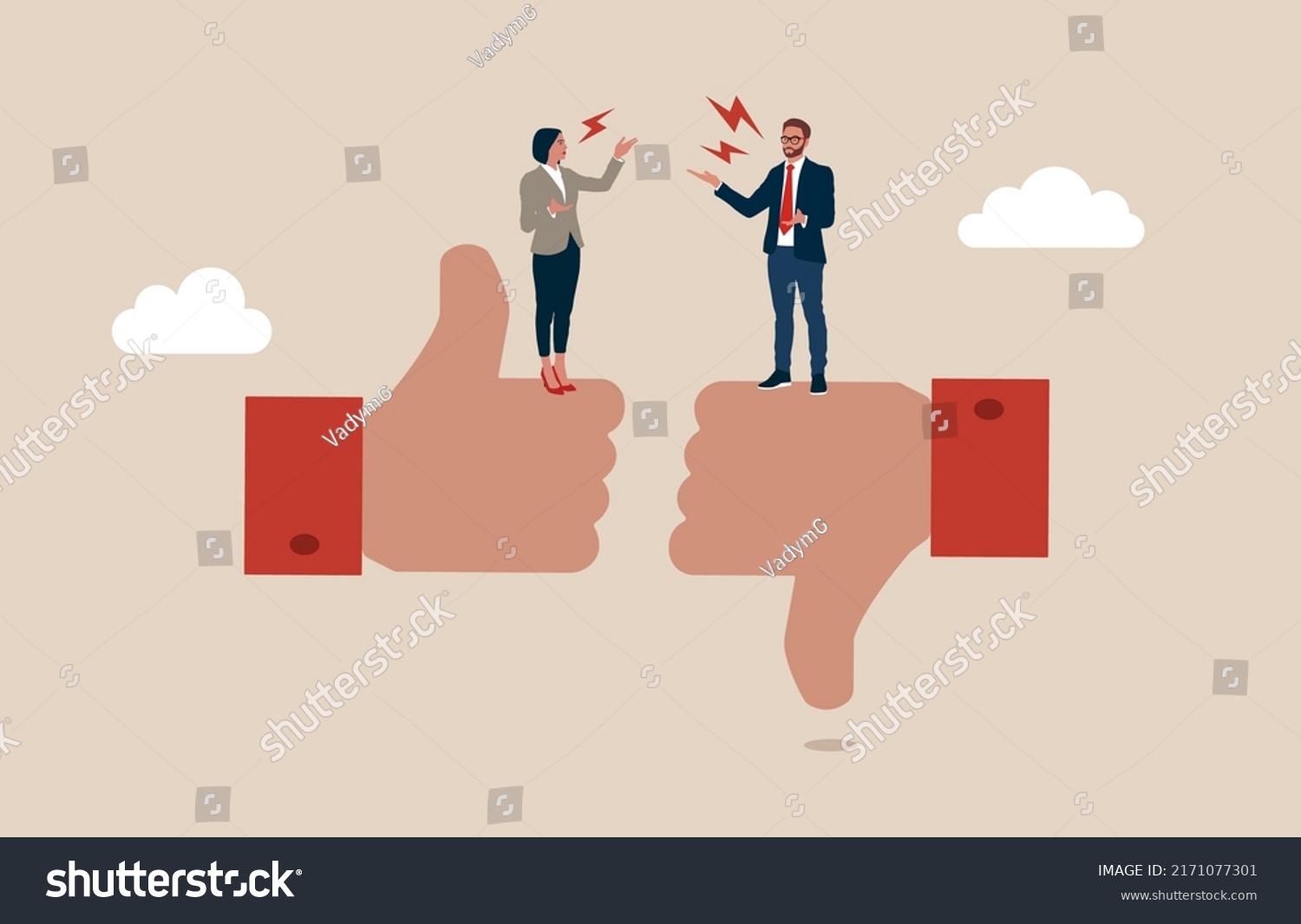 Male Woman Furious Arguing On Difference Stock Vector Royalty Free 2171077301 Shutterstock