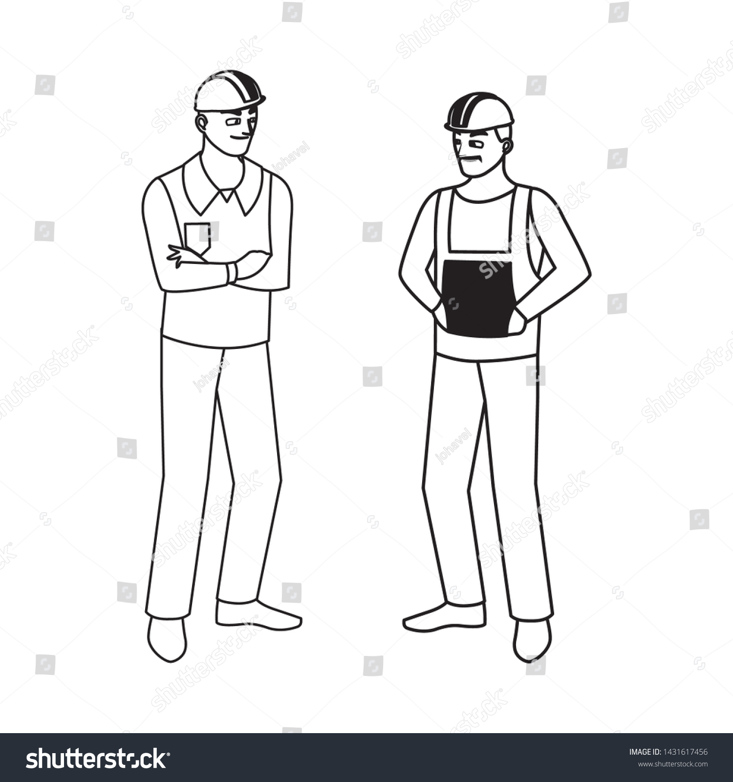 Male Builders Constructors Workers Characters Stock Vector Royalty Free Shutterstock