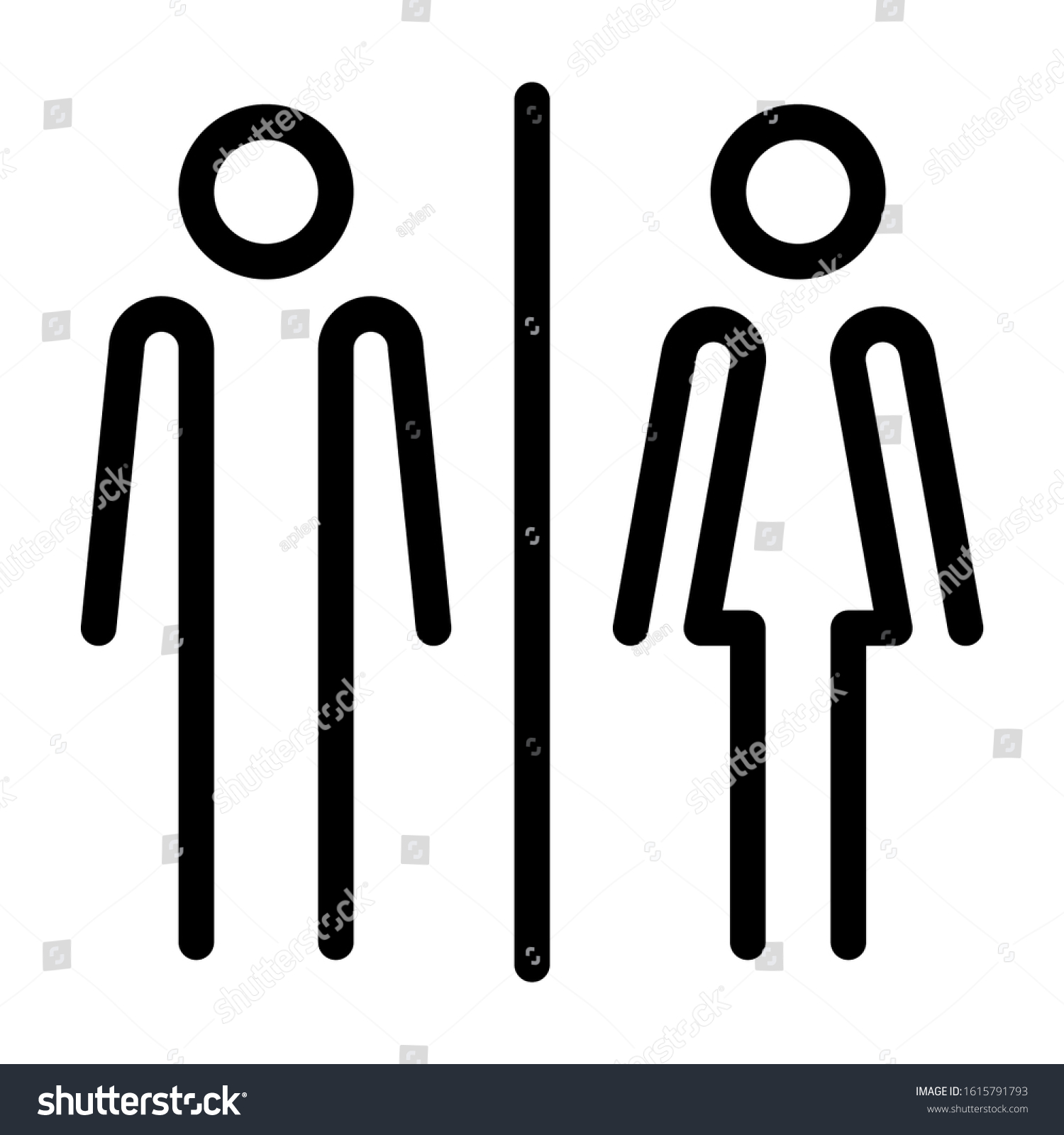 Male Female Toilet Restroom Sign Logo Image Vectorielle De Stock