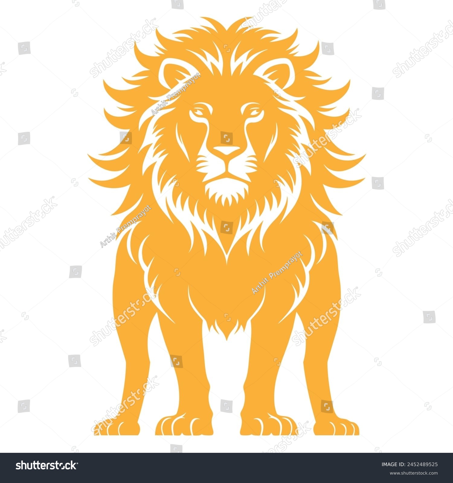 SVG of Male furry lion isolated on a white background svg
