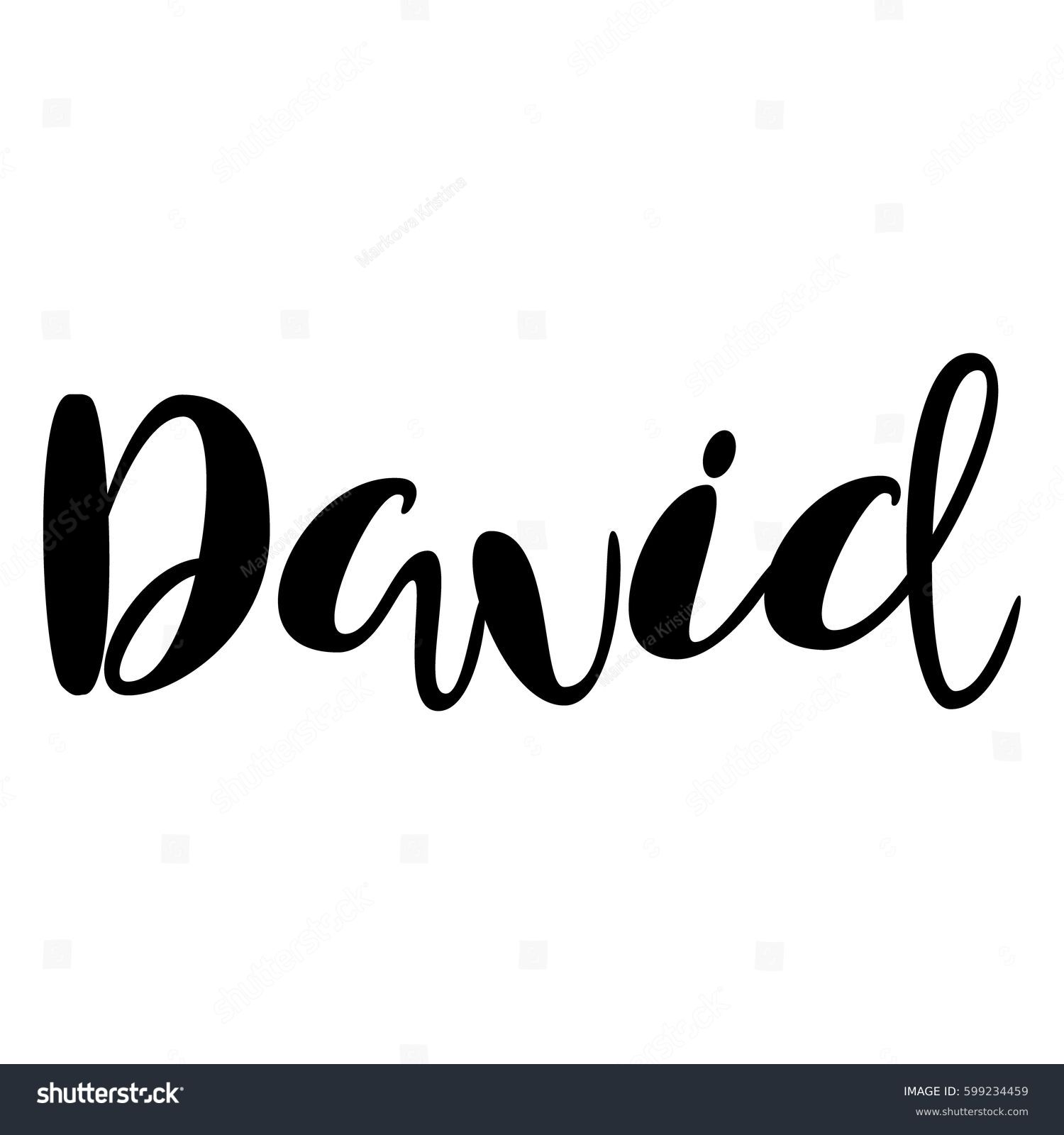 Male Name David Handwritten Lettering Black Stock Vector (Royalty Free ...