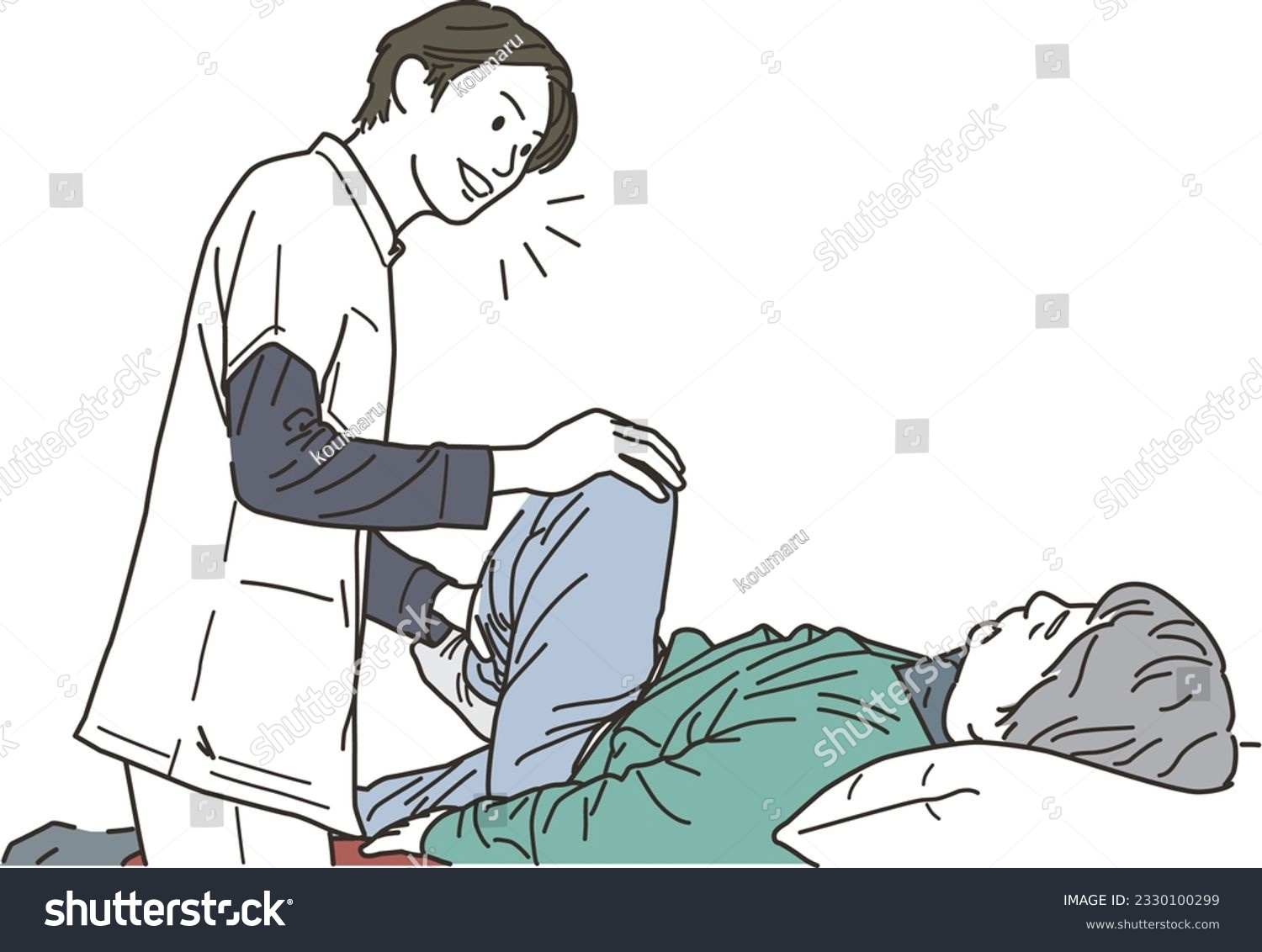 SVG of Male physiotherapist doing a holistic massage
 svg