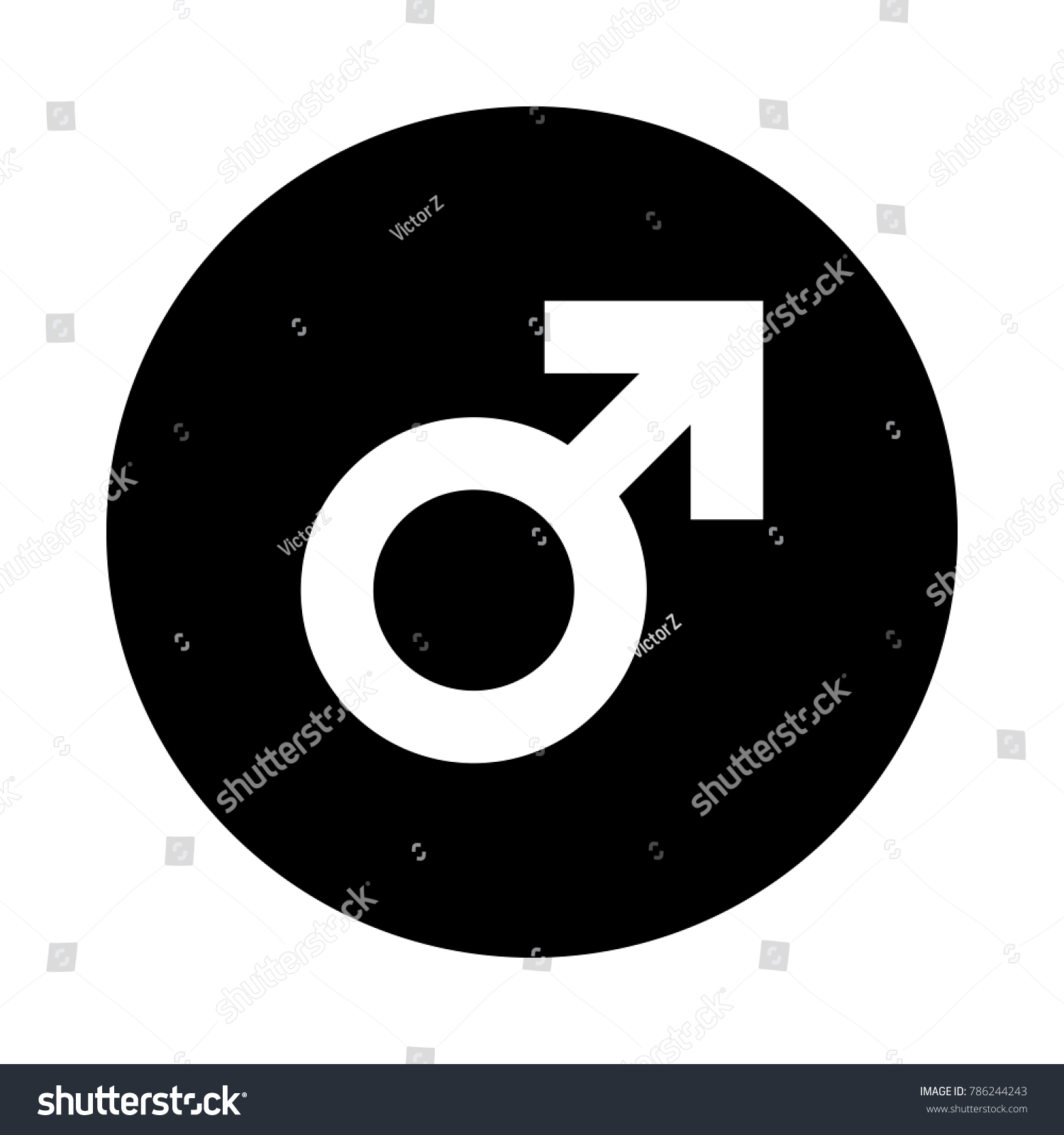 Male Sex Symbol Circle Icon Black Stock Vector Royalty Free 786244243
