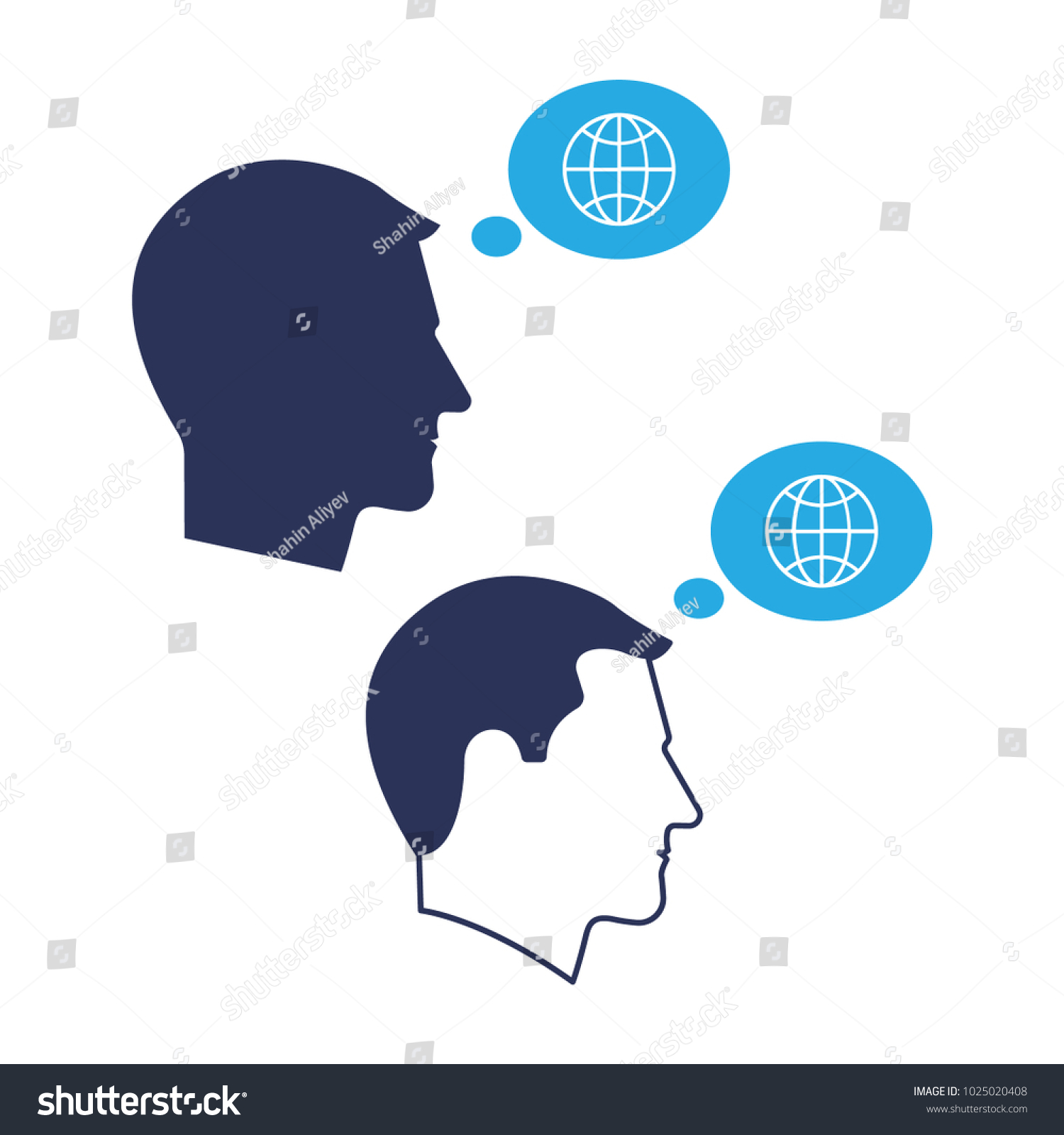 Male Silhouette Man Icon Search Bubble Stock Vector Royalty Free