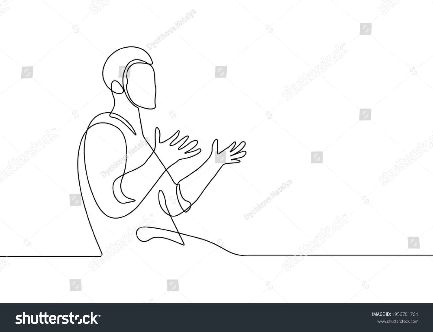 Male Speaker Continuous One Line Drawing Stock Vector (Royalty Free ...