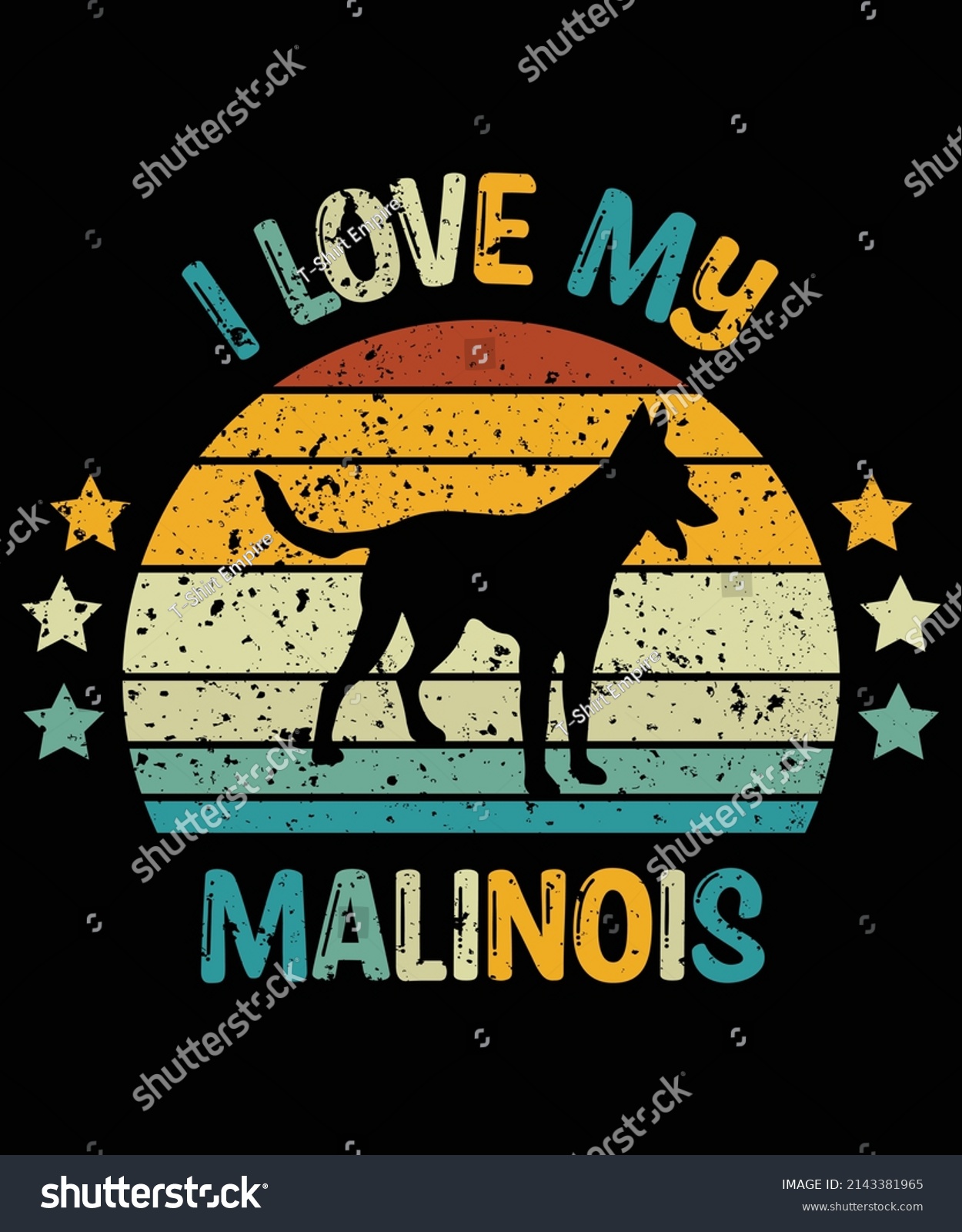 SVG of Malinois silhouette vintage and retro t-shirt design svg