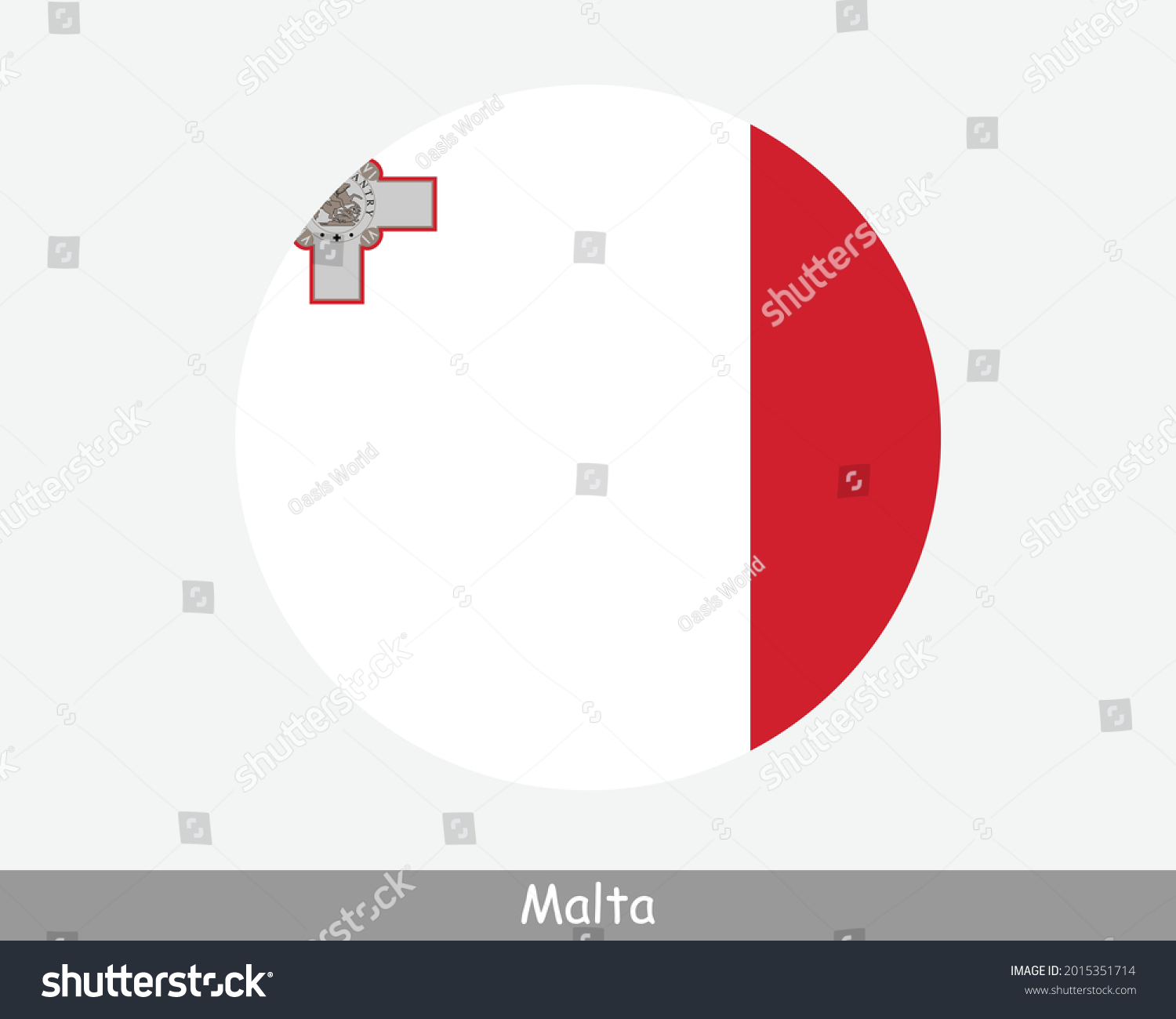 SVG of Malta Round Circle Flag. Maltese Circular Button Banner Icon. EPS Vector svg