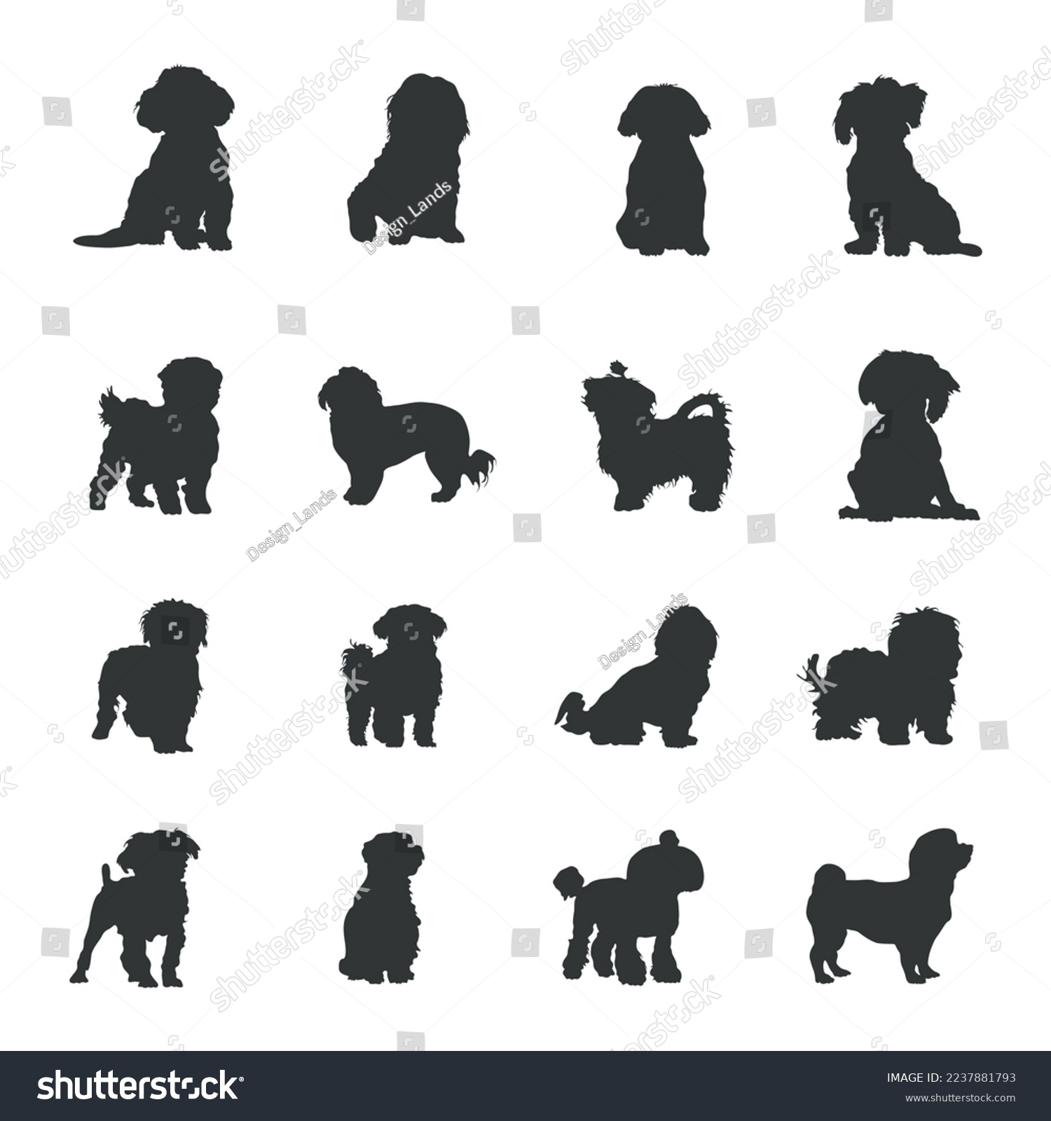 SVG of Maltese dog silhouettes ,Maltese dogs silhouettes svg