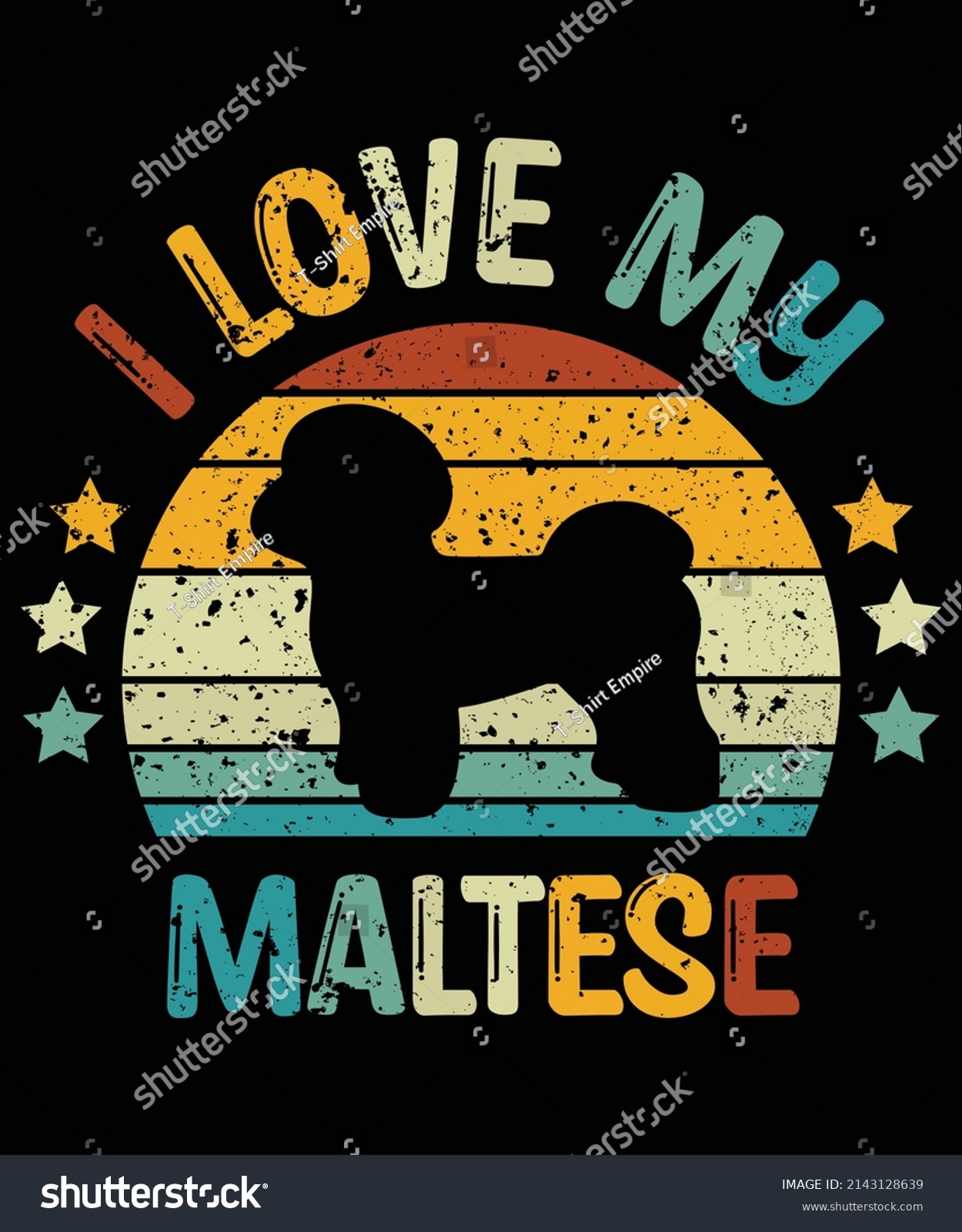 SVG of Maltese silhouette vintage and retro t-shirt design svg